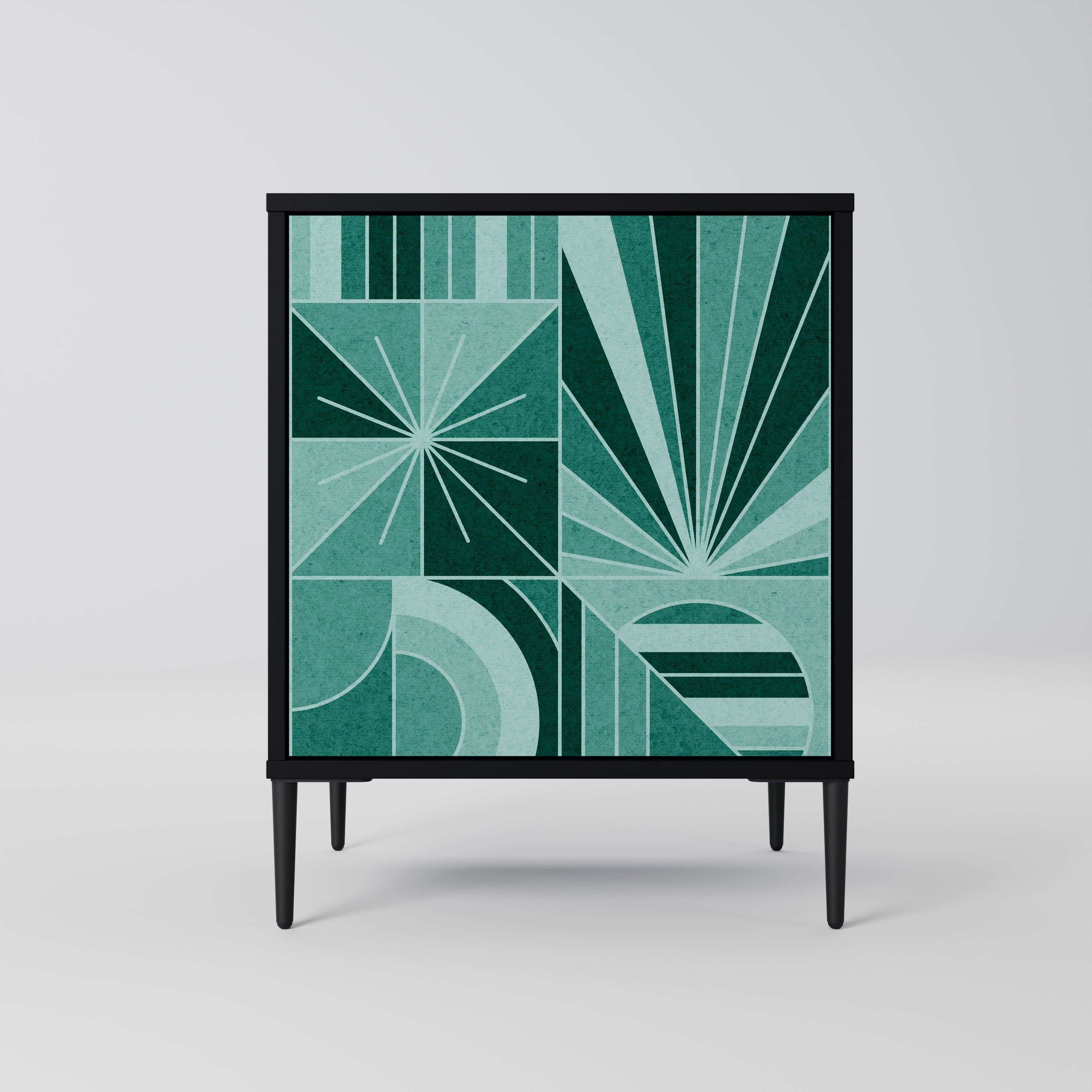 HARMONIC GRID Aparador de 1 Porta em Acabamento Preto