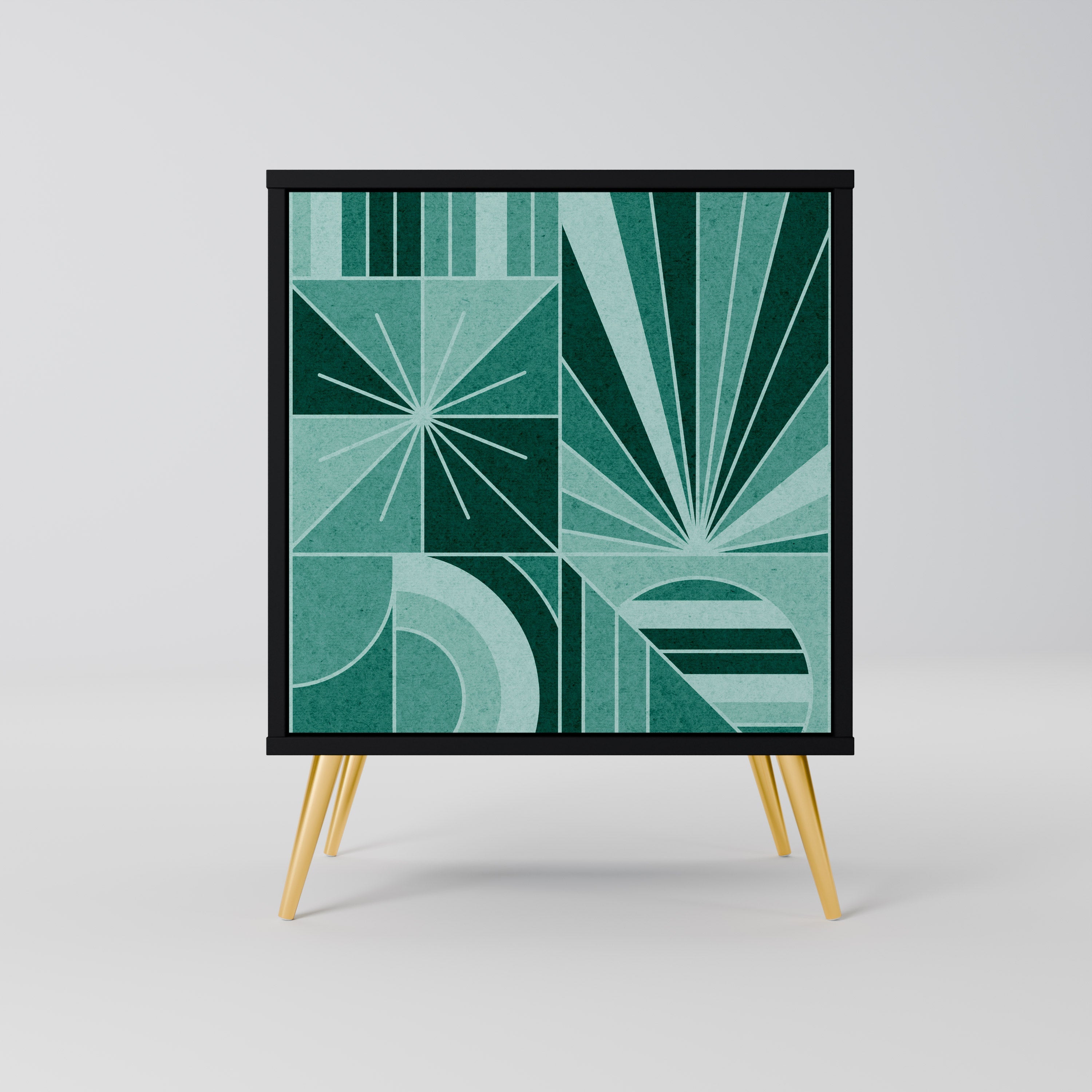 HARMONIC GRID Aparador de 1 Porta em Acabamento Preto