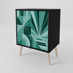 HARMONIC GRID Aparador de 1 Porta em Acabamento Preto