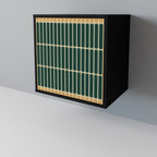 ILUSION GATE Aparador de 1 Porta em Acabamento Preto