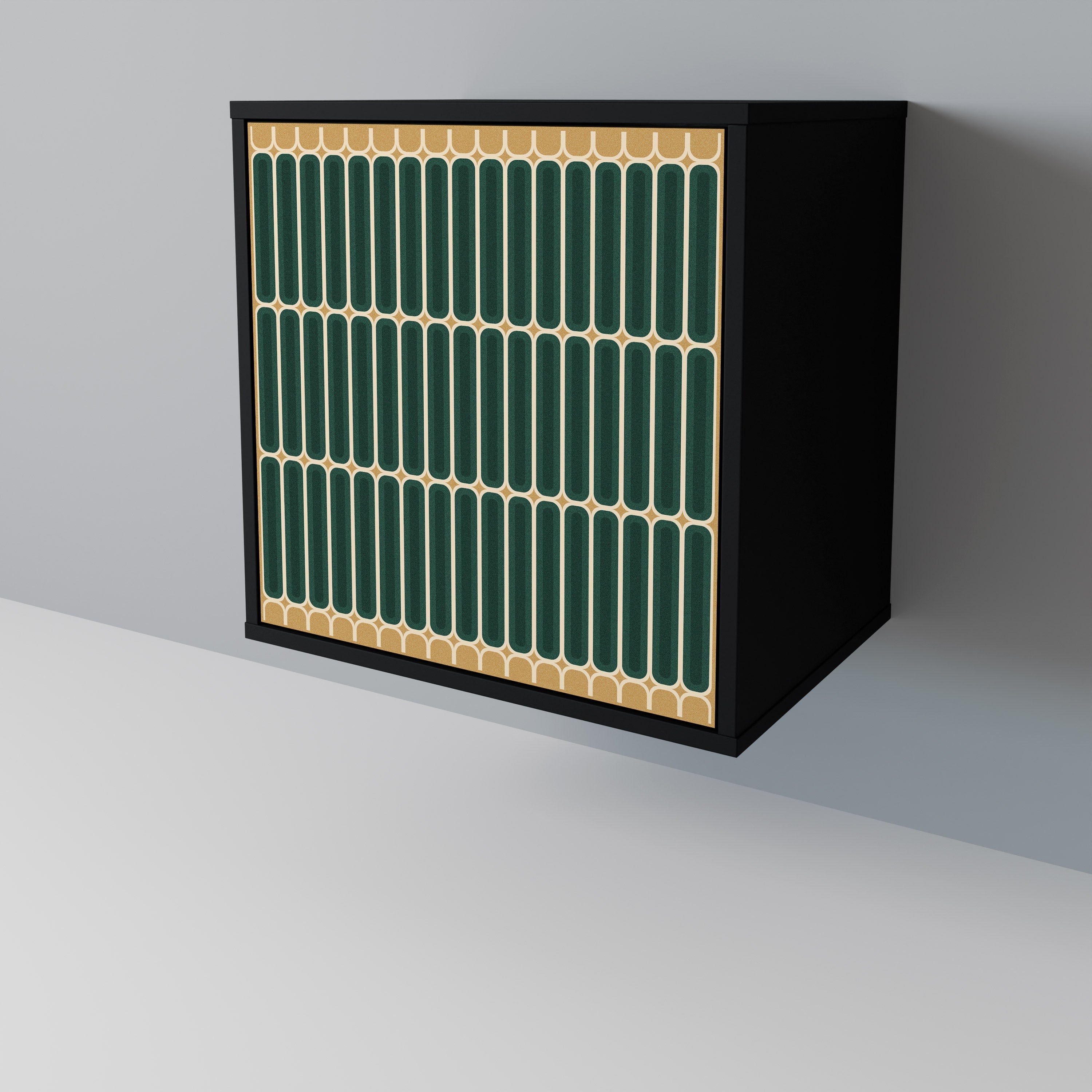 ILUSION GATE Aparador de 1 Porta em Acabamento Preto