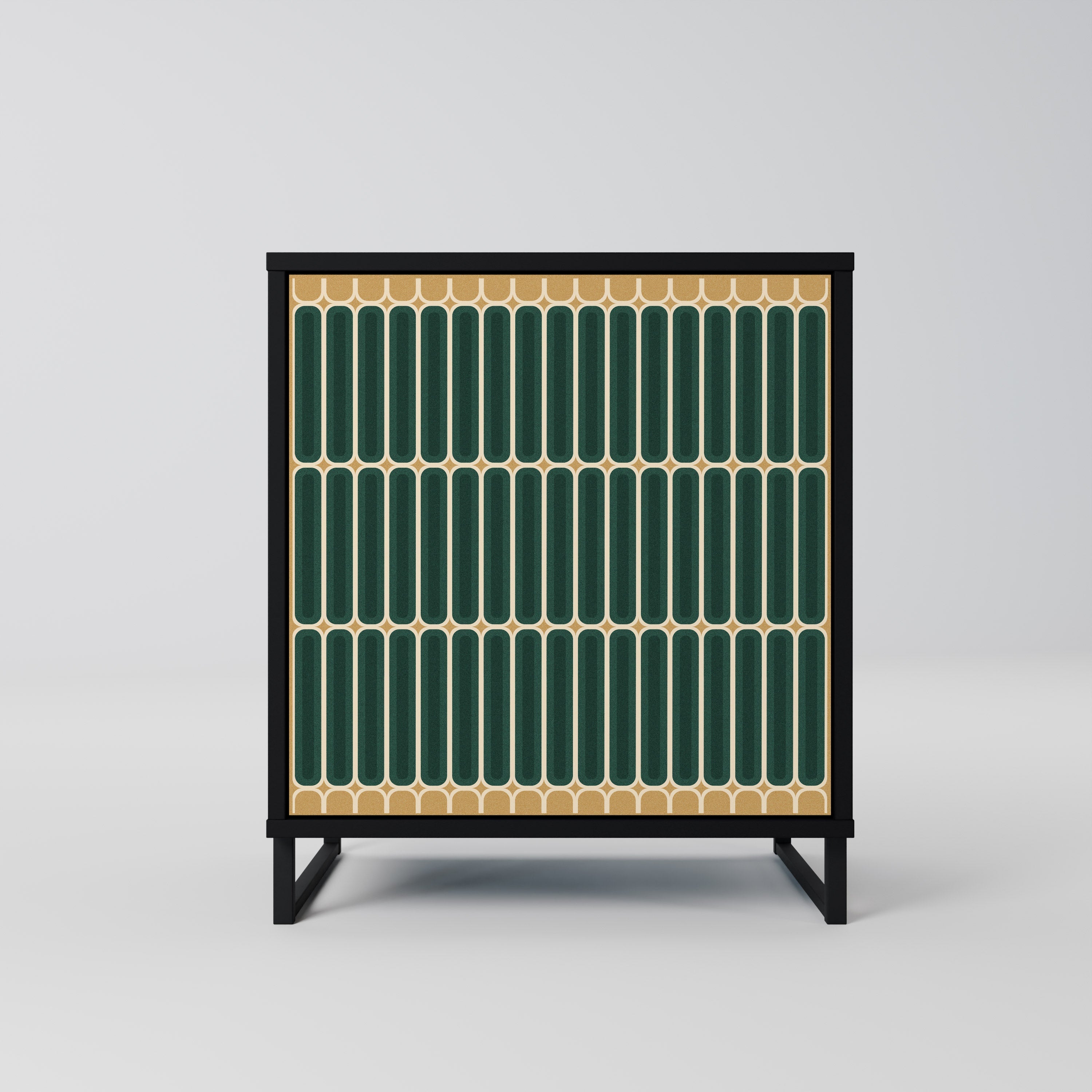 ILUSION GATE Aparador de 1 Porta em Acabamento Preto