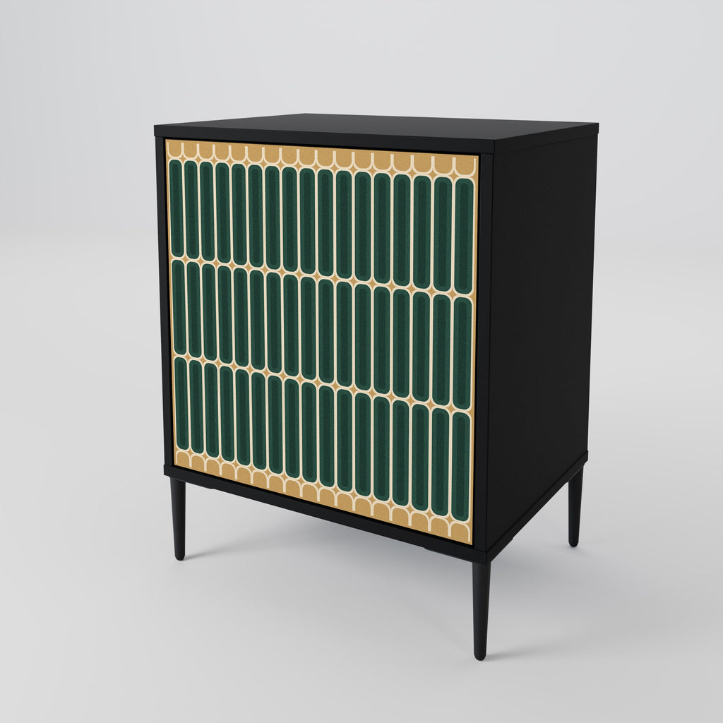 ILUSION GATE Aparador de 1 Porta em Acabamento Preto