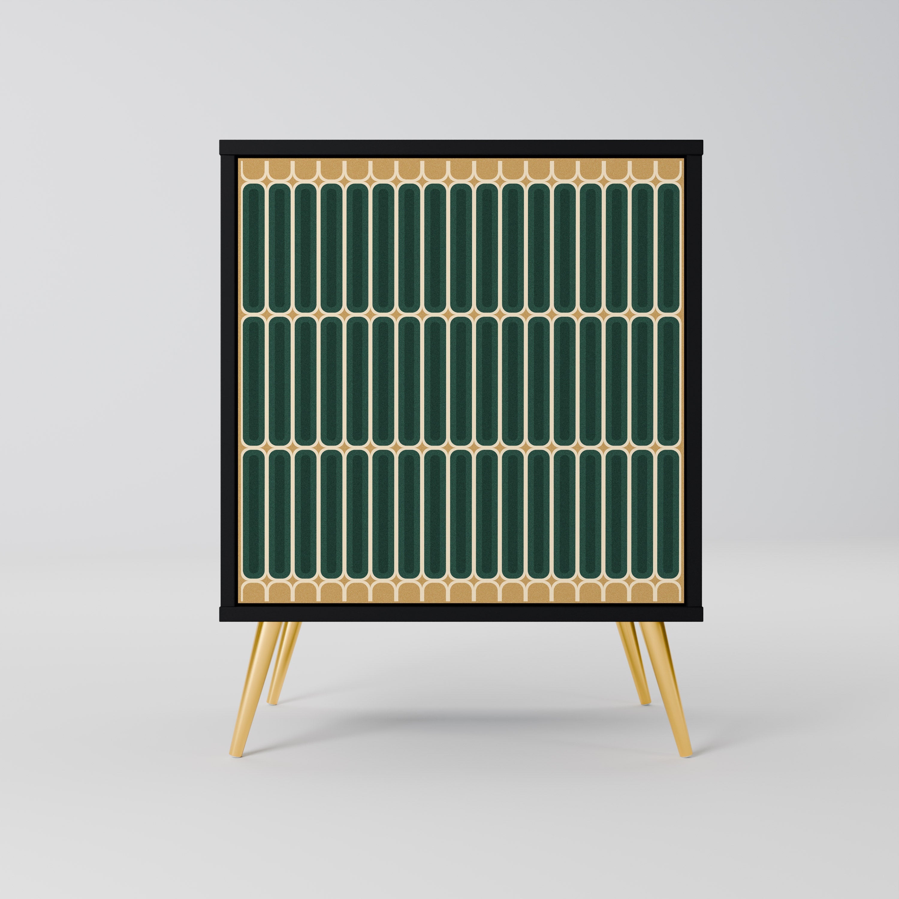 ILUSION GATE Aparador de 1 Porta em Acabamento Preto