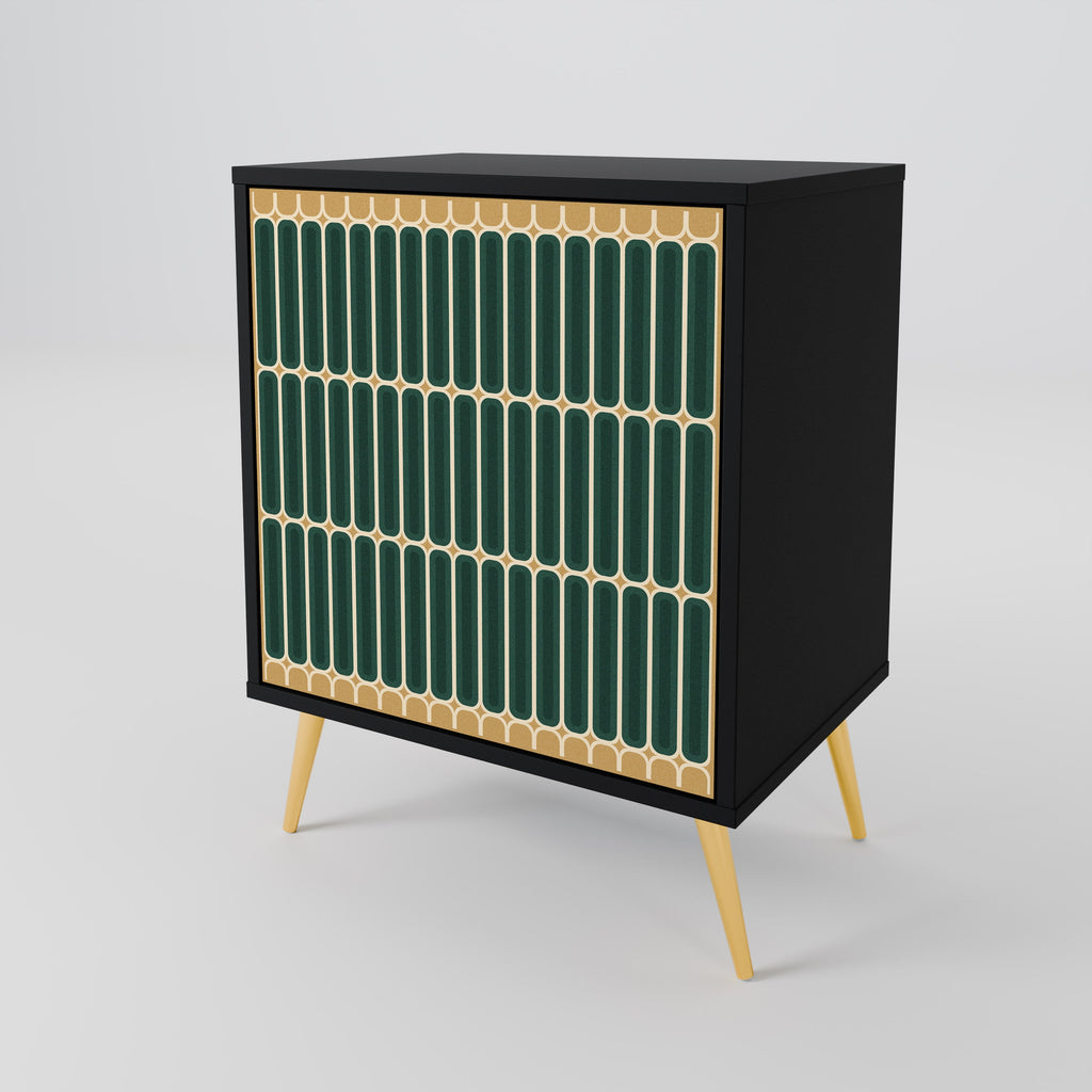 ILUSION GATE Aparador de 1 Porta em Acabamento Preto