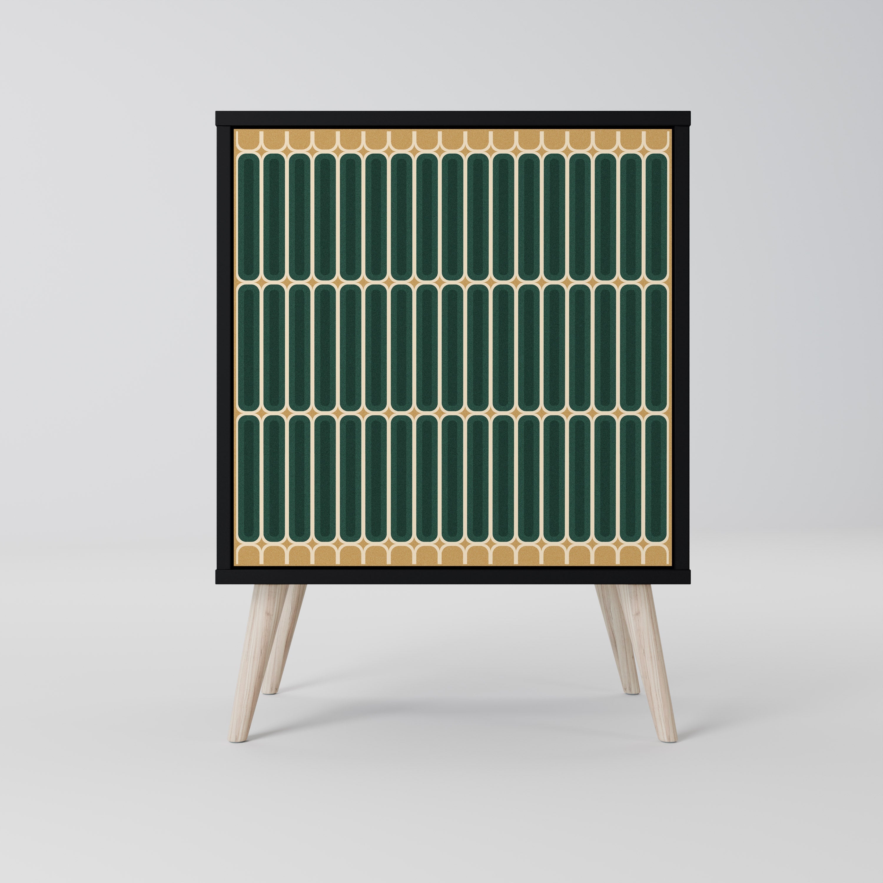 ILUSION GATE Aparador de 1 Porta em Acabamento Preto