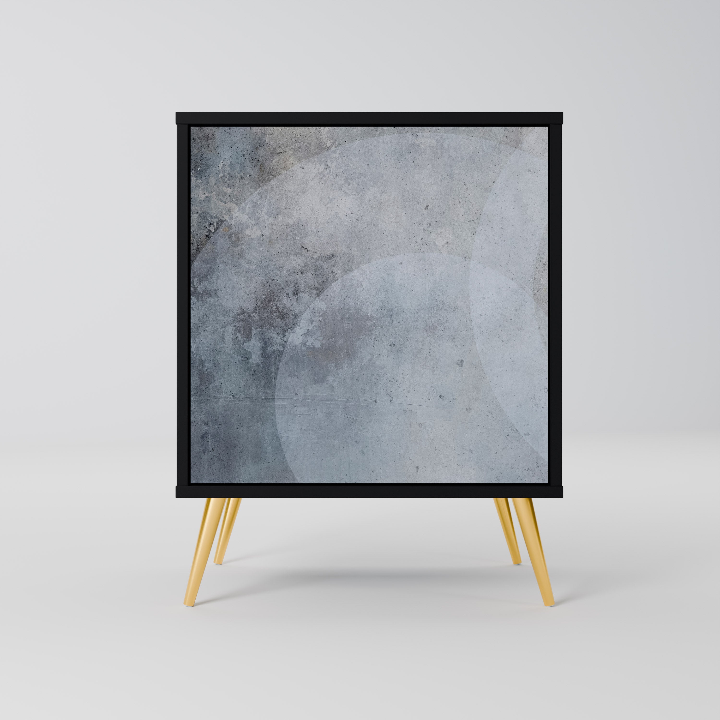 MUTED ARC Aparador de 1 Porta em Acabamento Preto