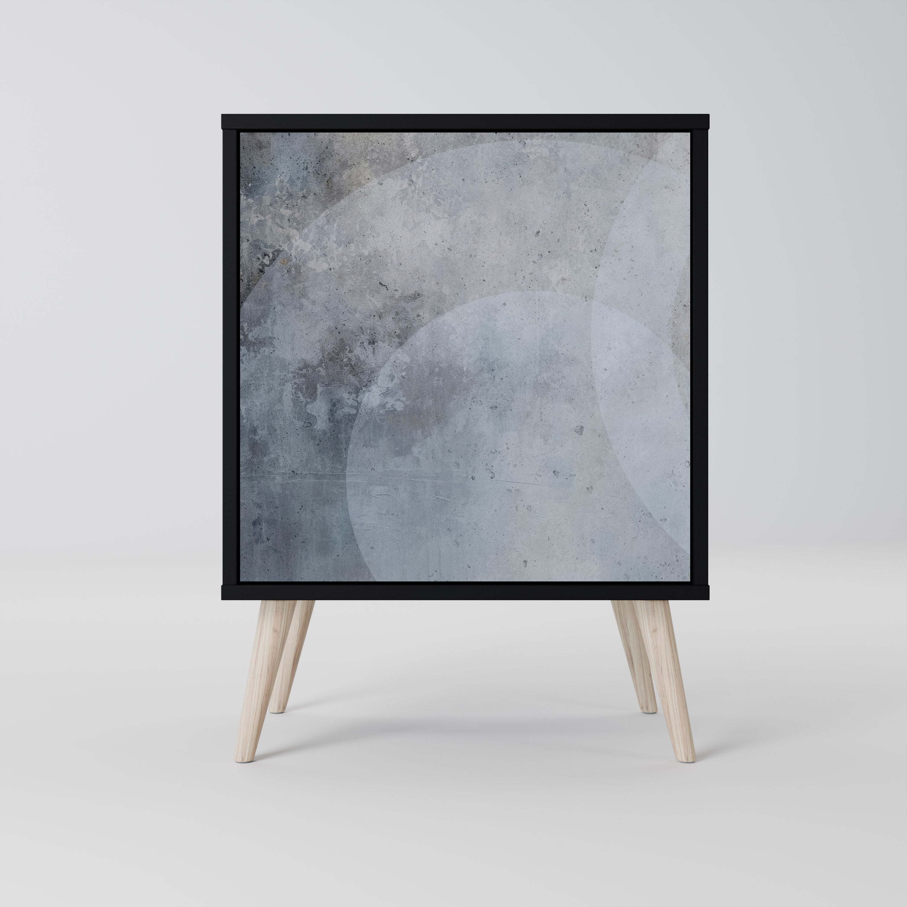 MUTED ARC Aparador de 1 Porta em Acabamento Preto