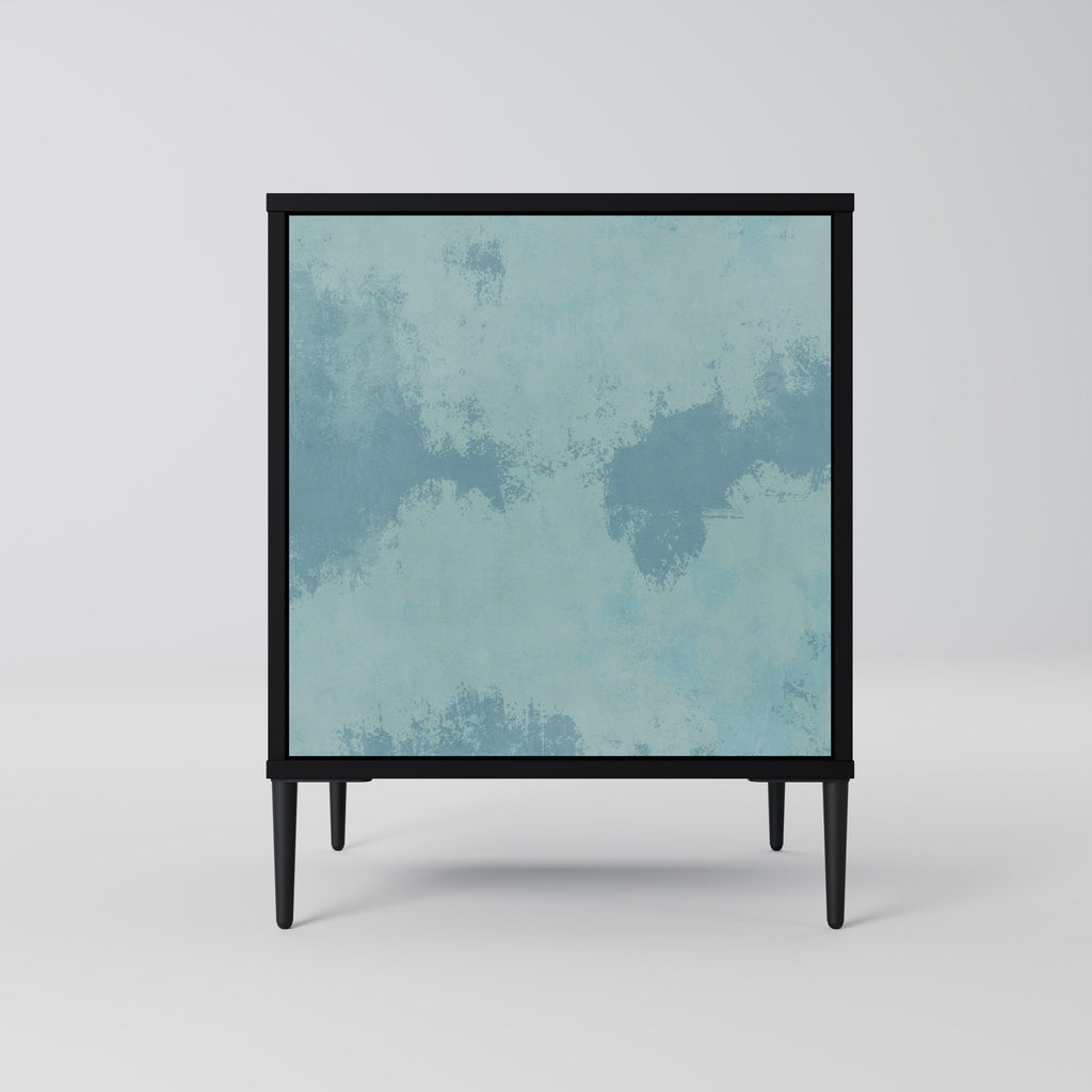 SKY WASH Aparador de 1 Porta em Acabamento Preto