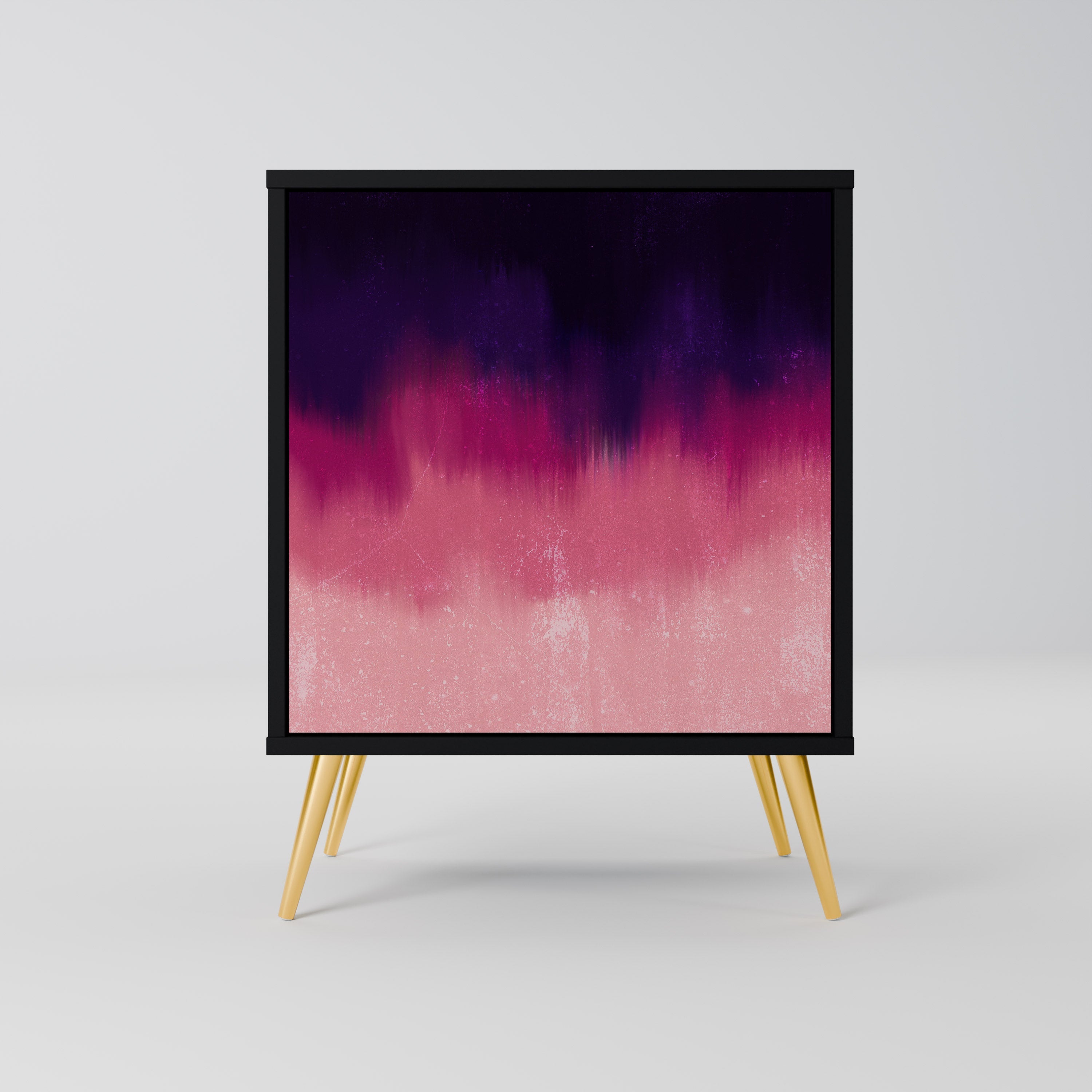 AURORA BOREALIS Aparador de 1 Porta em Acabamento Preto