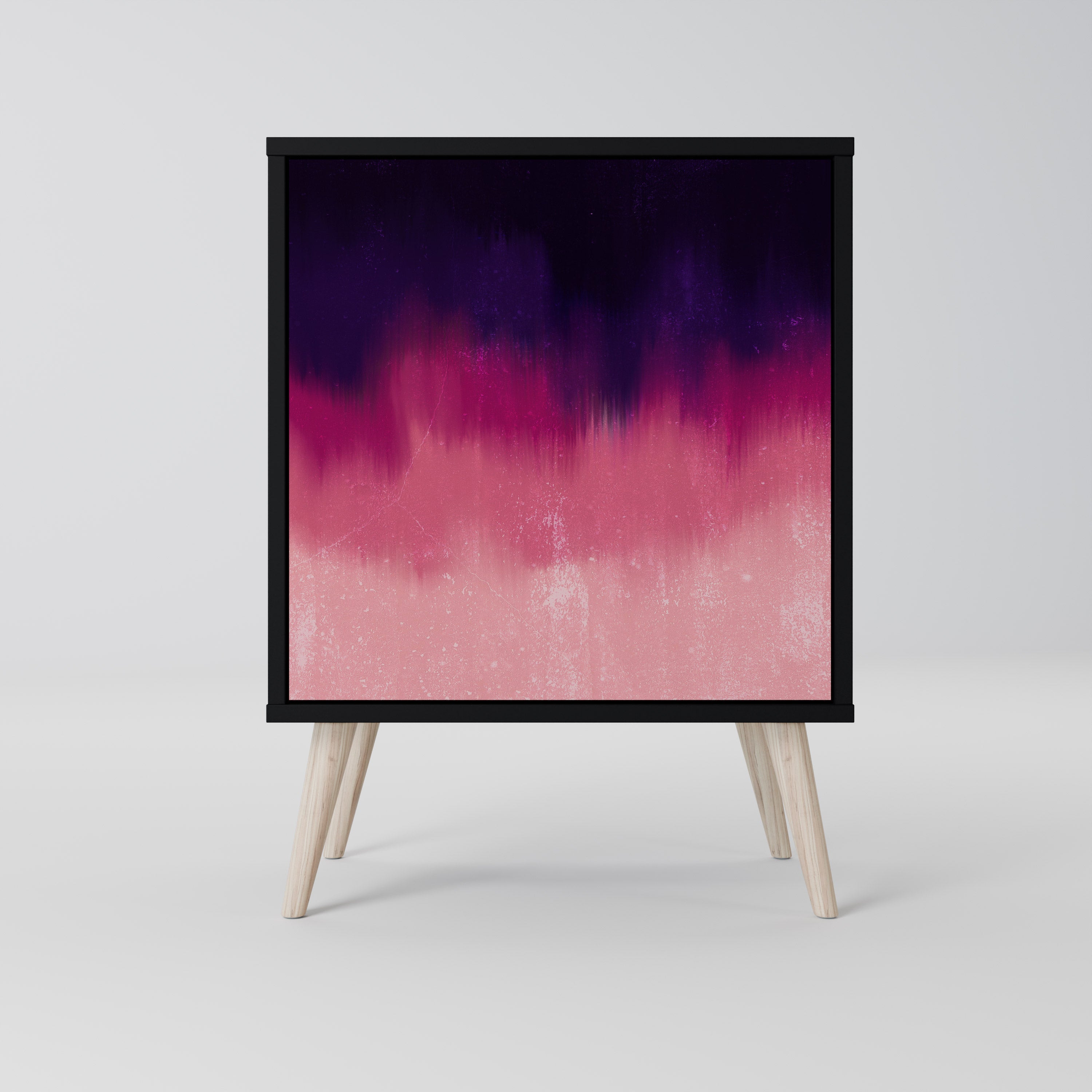 AURORA BOREALIS Aparador de 1 Porta em Acabamento Preto