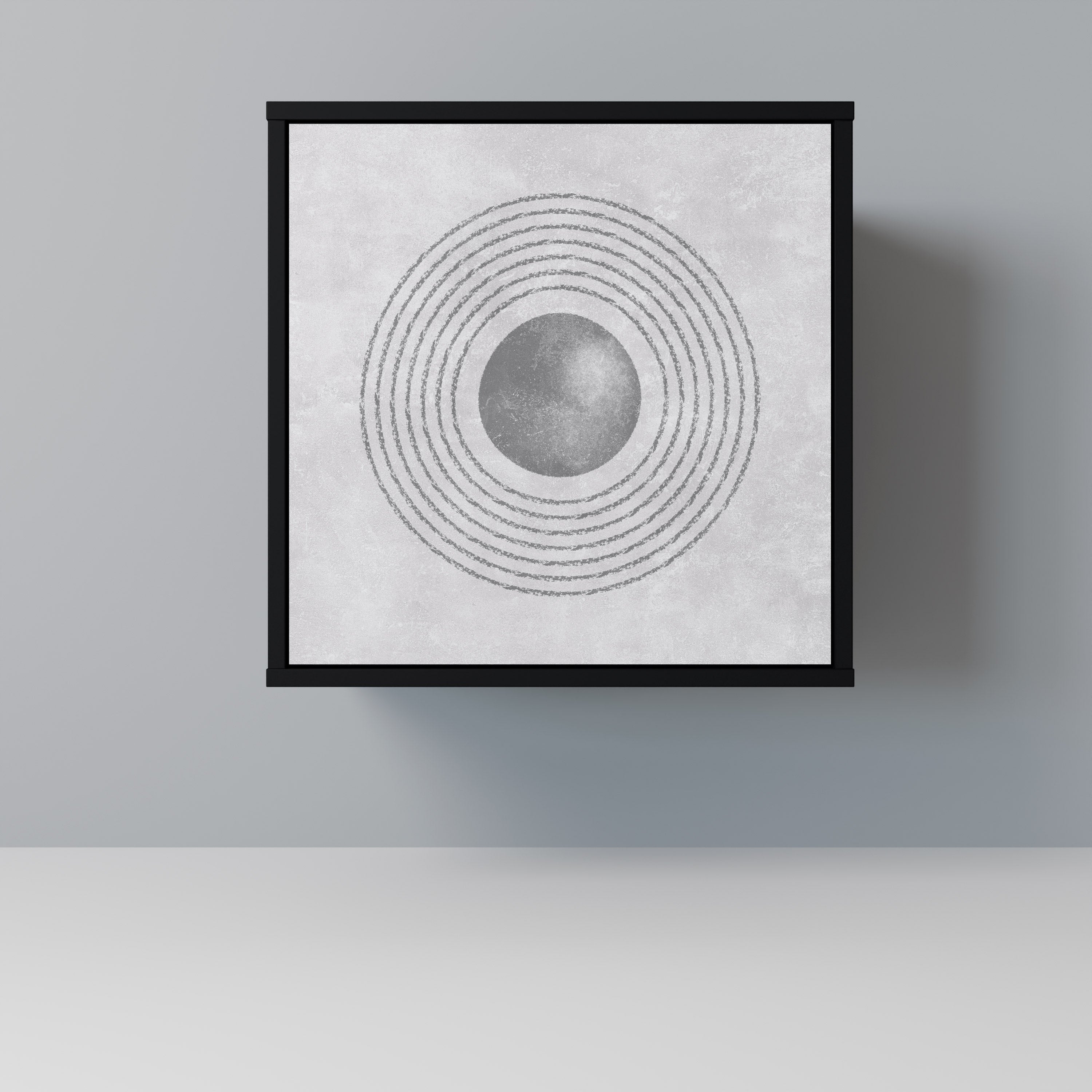 SOLID CIRCLES Aparador de 1 Porta em Acabamento Preto