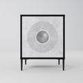 SOLID CIRCLES Aparador de 1 Porta em Acabamento Preto