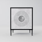 SOLID CIRCLES Aparador de 1 Porta em Acabamento Preto