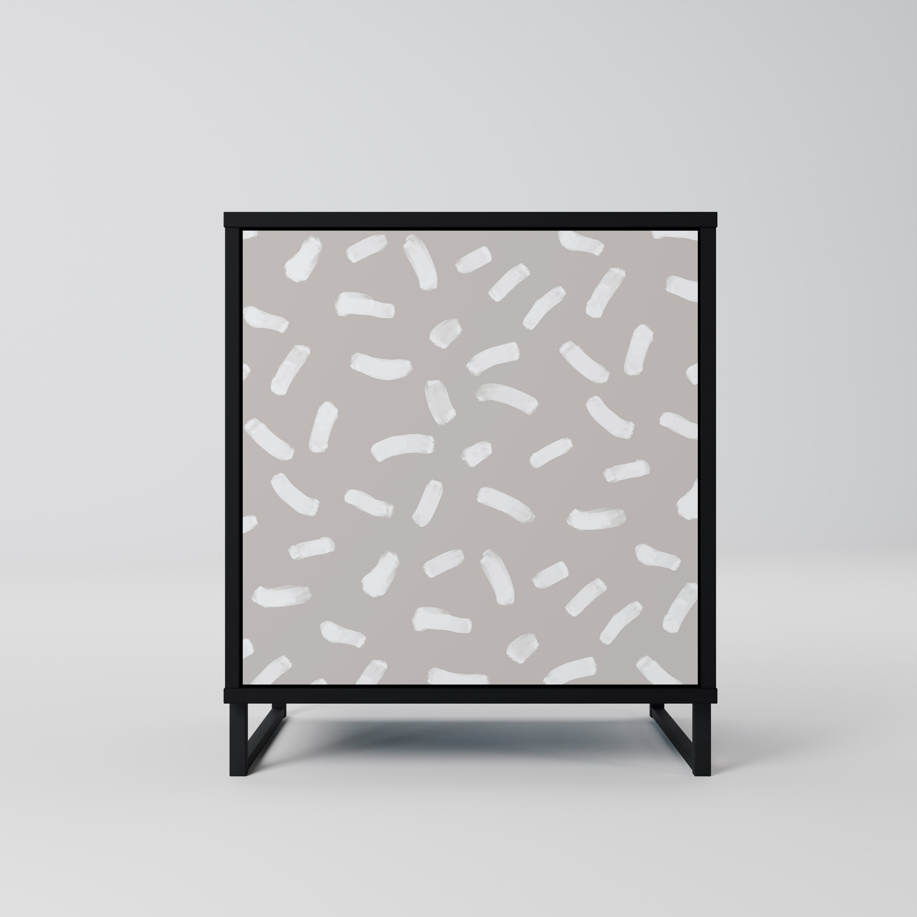 PASSING SECONDS Aparador de 1 Porta em Acabamento Preto