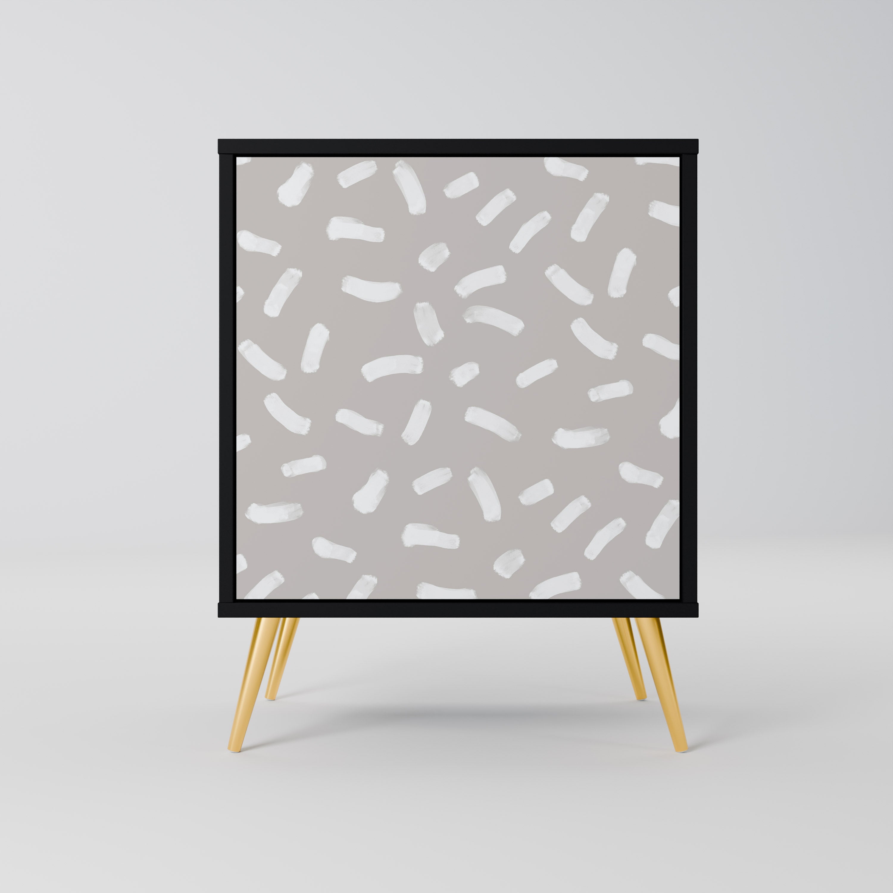 PASSING SECONDS Aparador de 1 Porta em Acabamento Preto