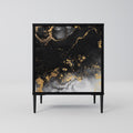 MARBLE OF TOMMORROW Aparador de 1 Porta em Acabamento Preto