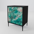 ABSTRACT ALCHEMY Aparador de 1 Porta em Acabamento Preto