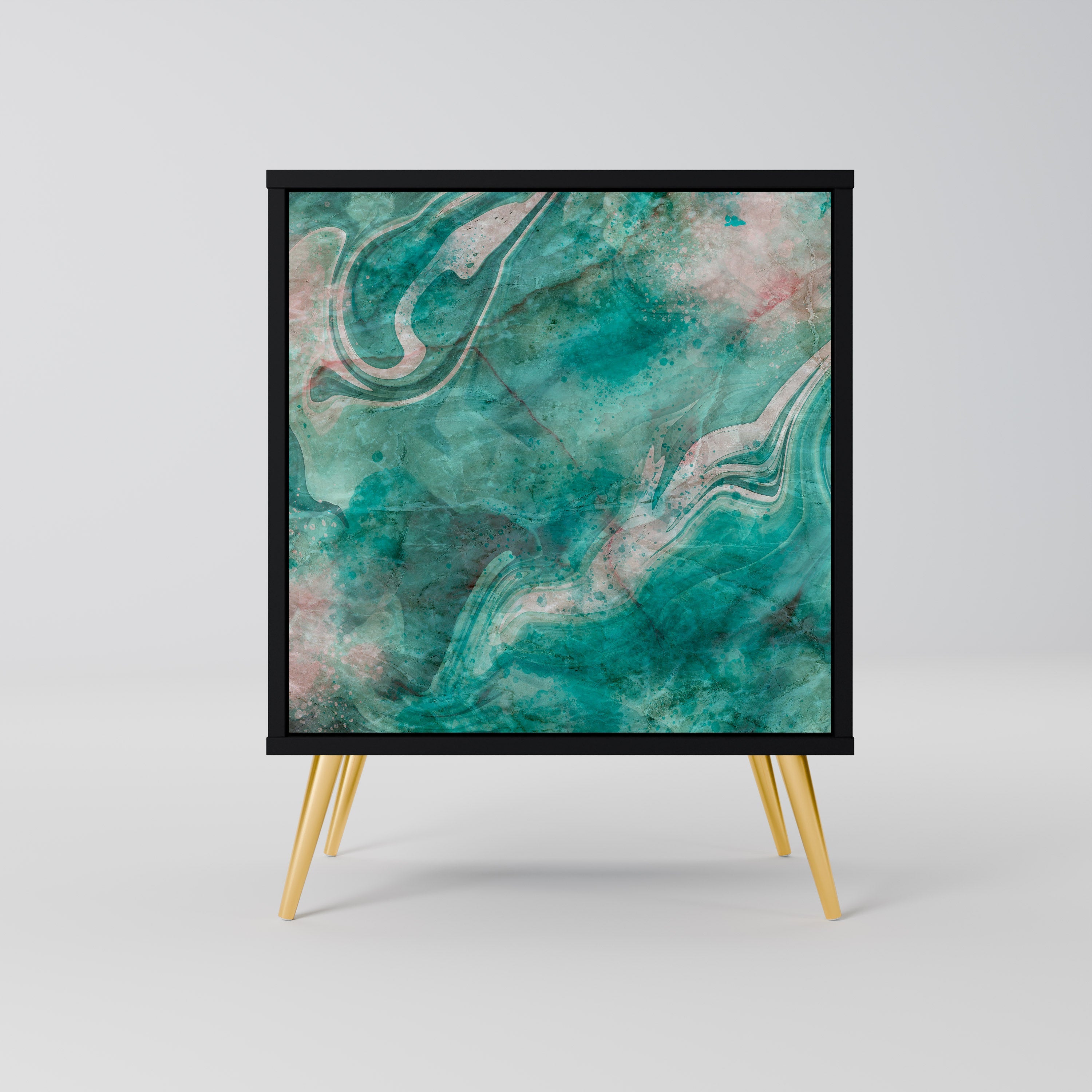 ABSTRACT ALCHEMY Aparador de 1 Porta em Acabamento Preto