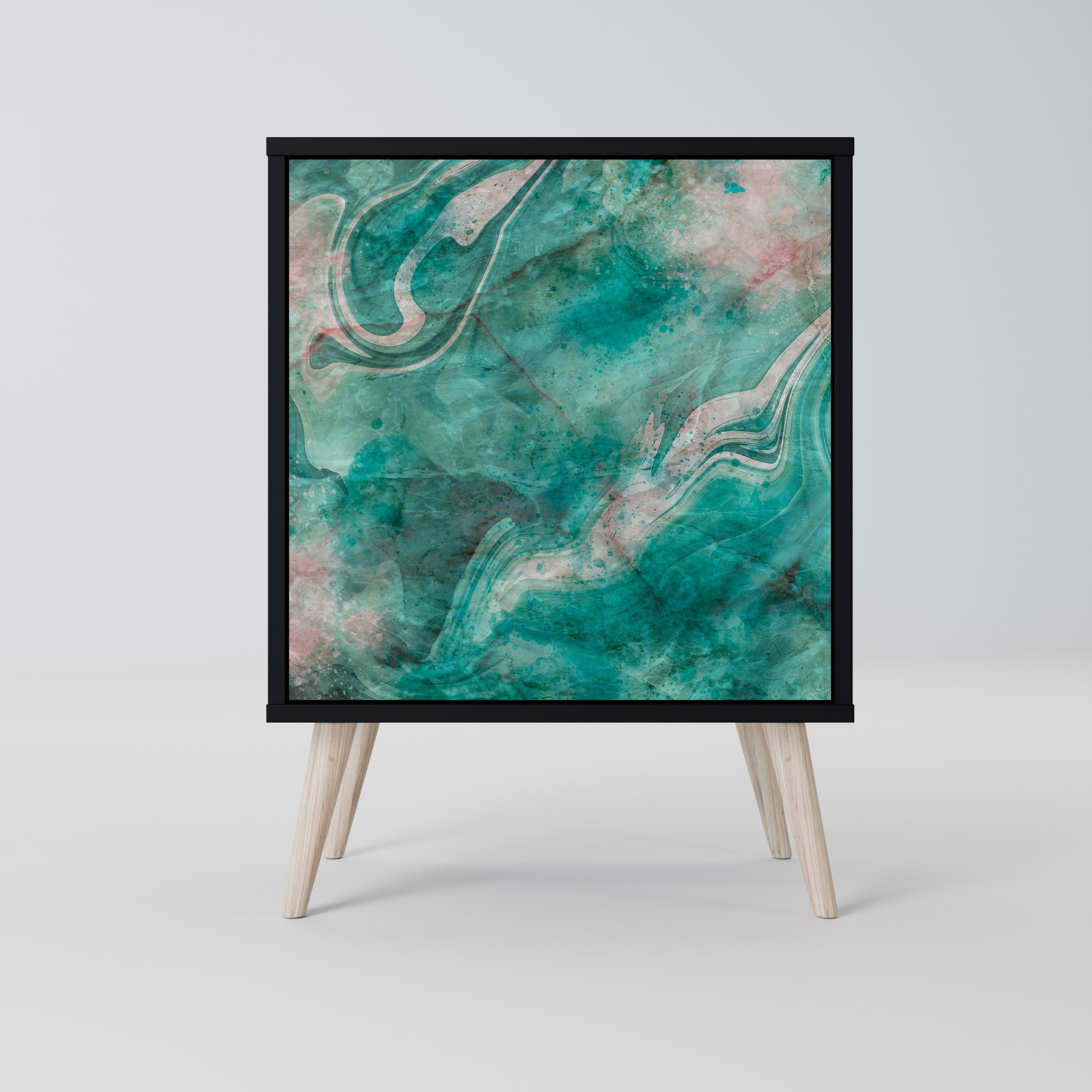 ABSTRACT ALCHEMY Aparador de 1 Porta em Acabamento Preto