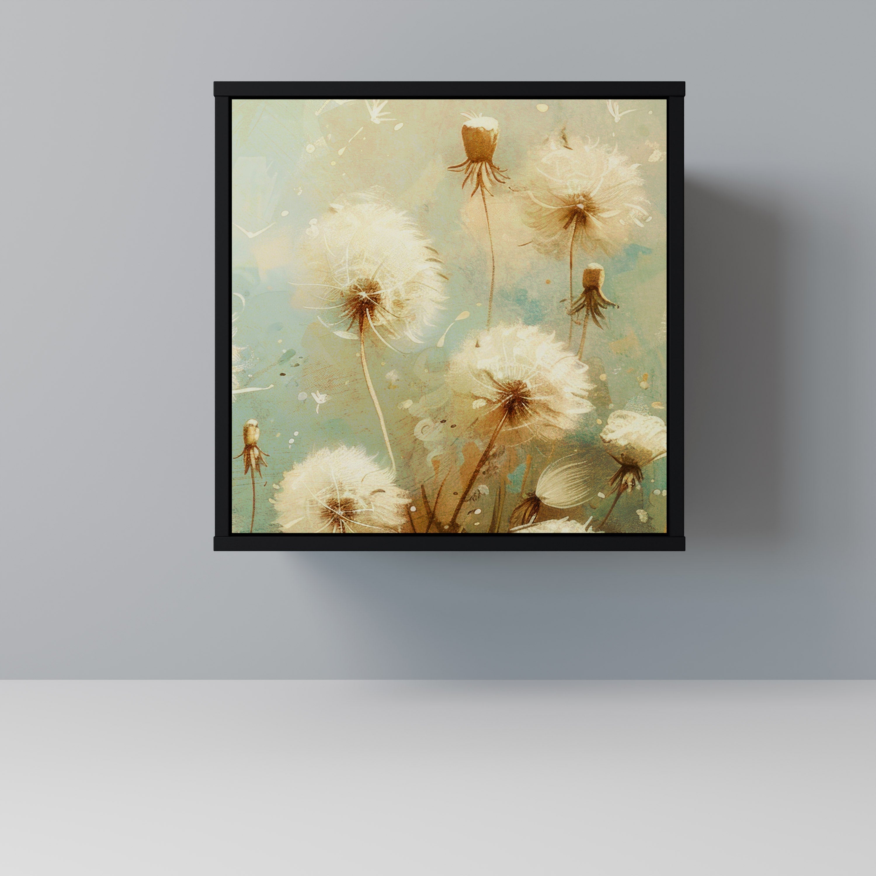 DREAMY MEADOW Aparador de 1 Porta em Acabamento Preto