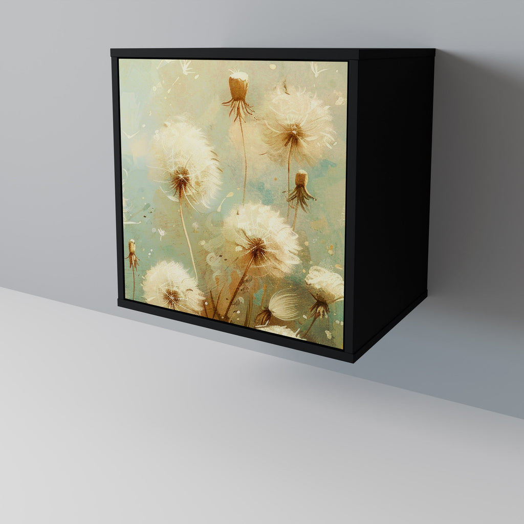 DREAMY MEADOW Aparador de 1 Porta em Acabamento Preto