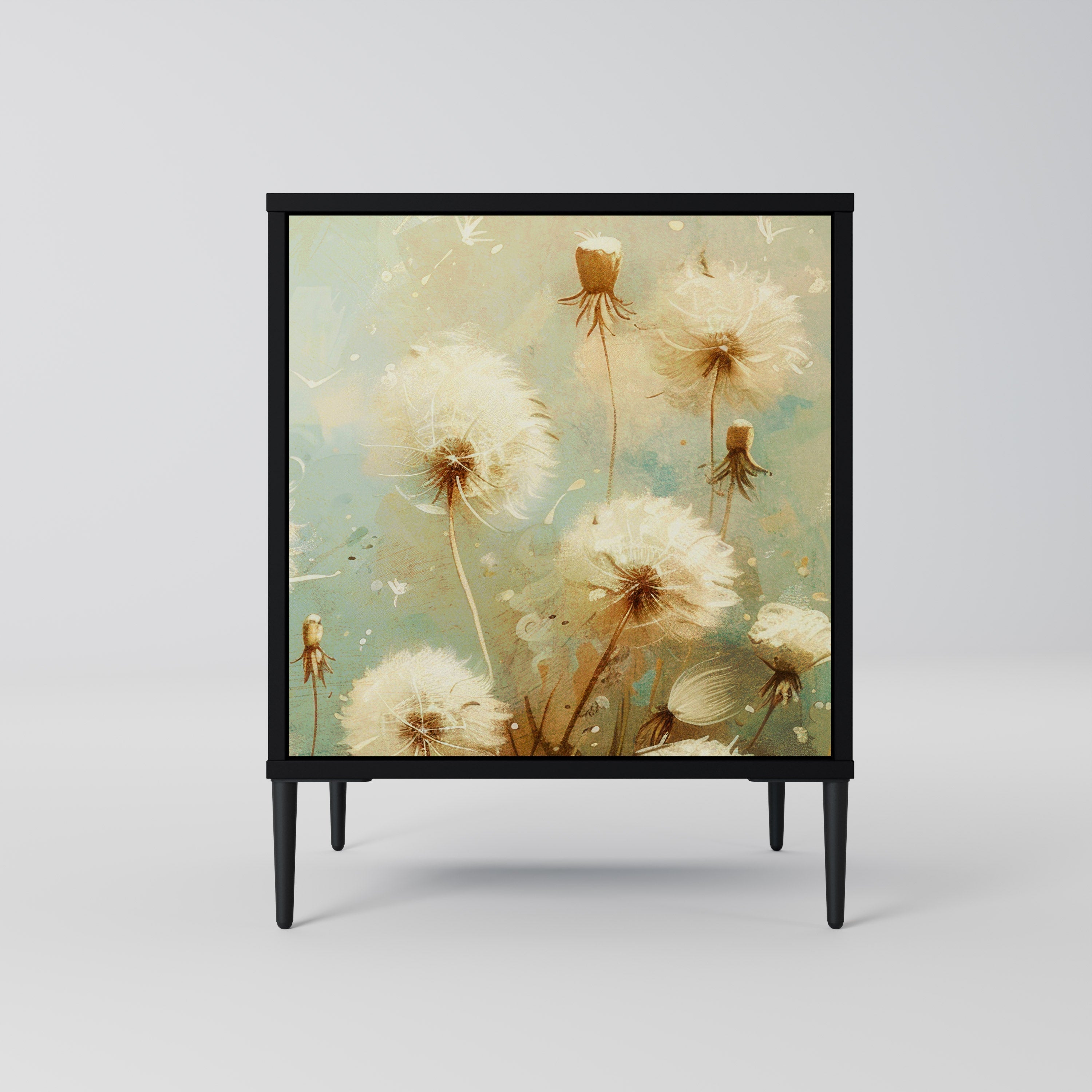 DREAMY MEADOW Aparador de 1 Porta em Acabamento Preto