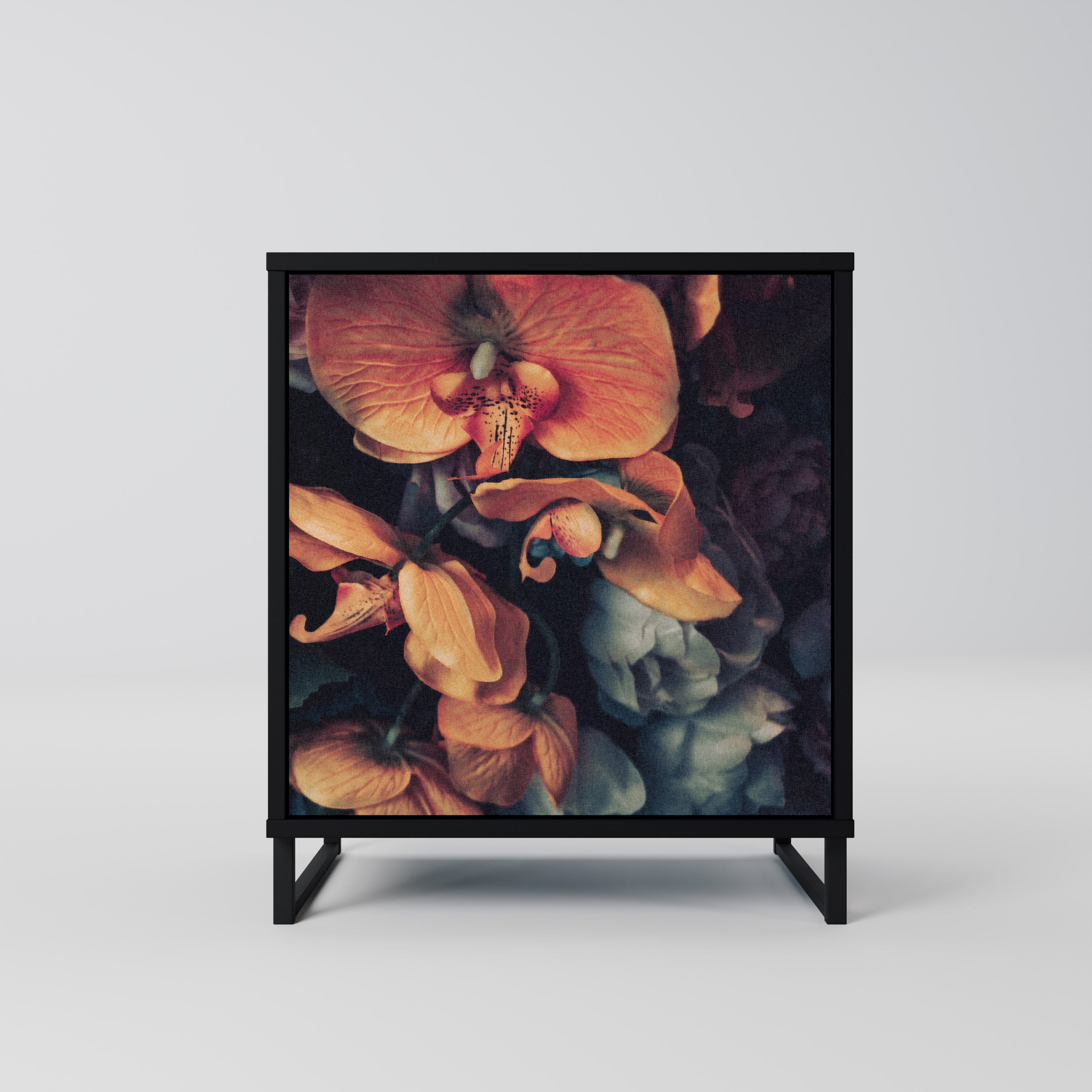 NEVERENDING BLOOM Aparador de 1 Porta em Acabamento Preto