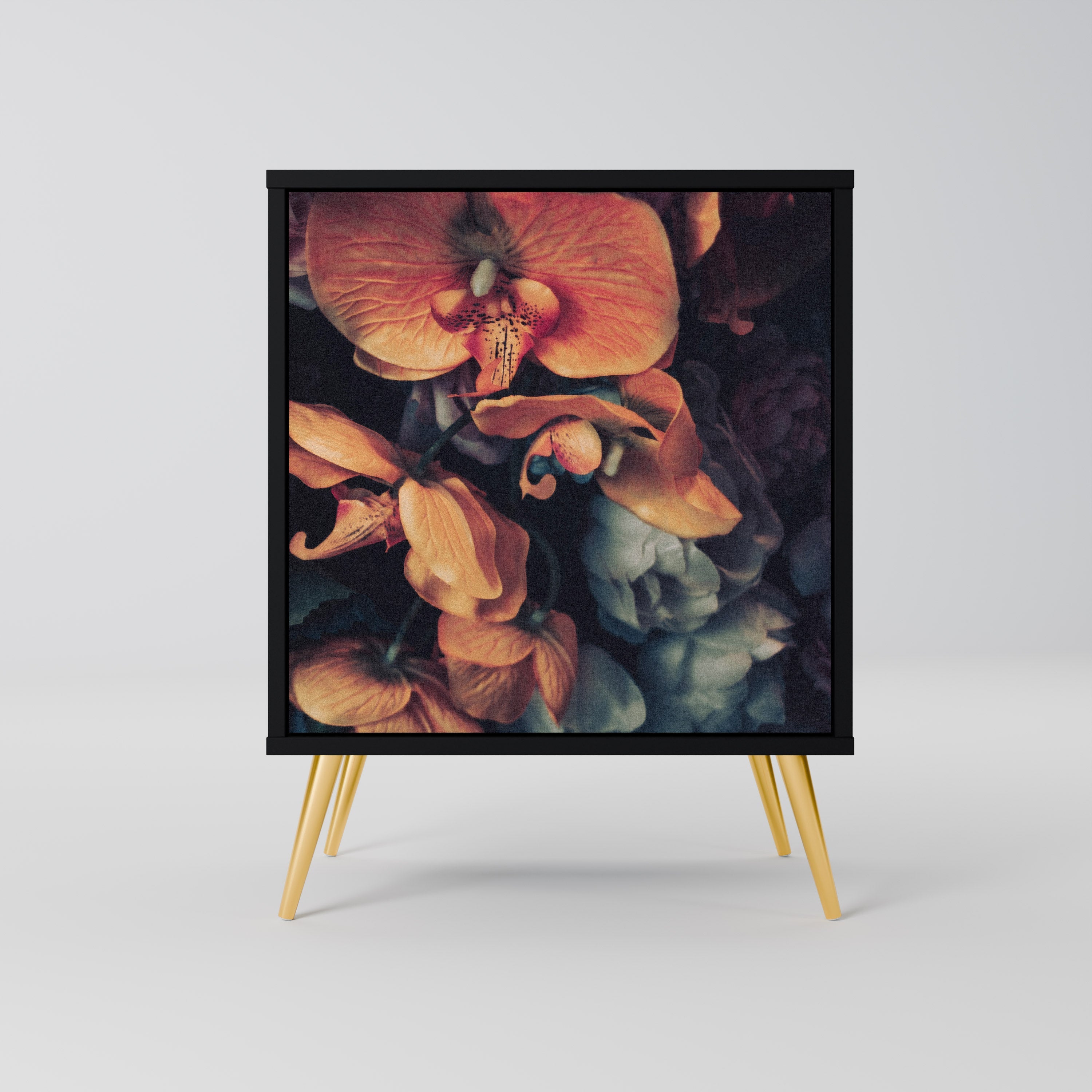 NEVERENDING BLOOM Aparador de 1 Porta em Acabamento Preto