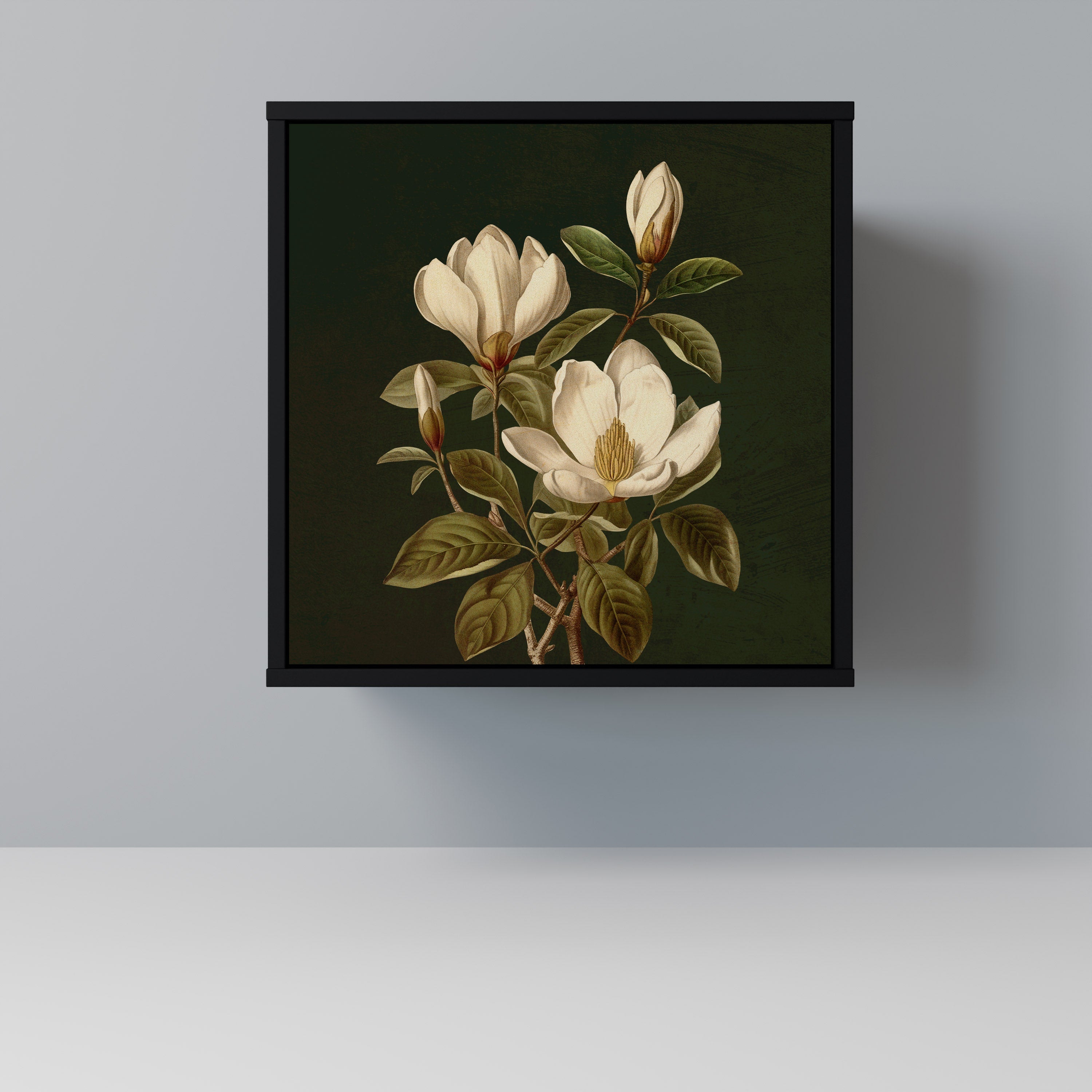 FLORAL NOIR Aparador de 1 Porta em Acabamento Preto