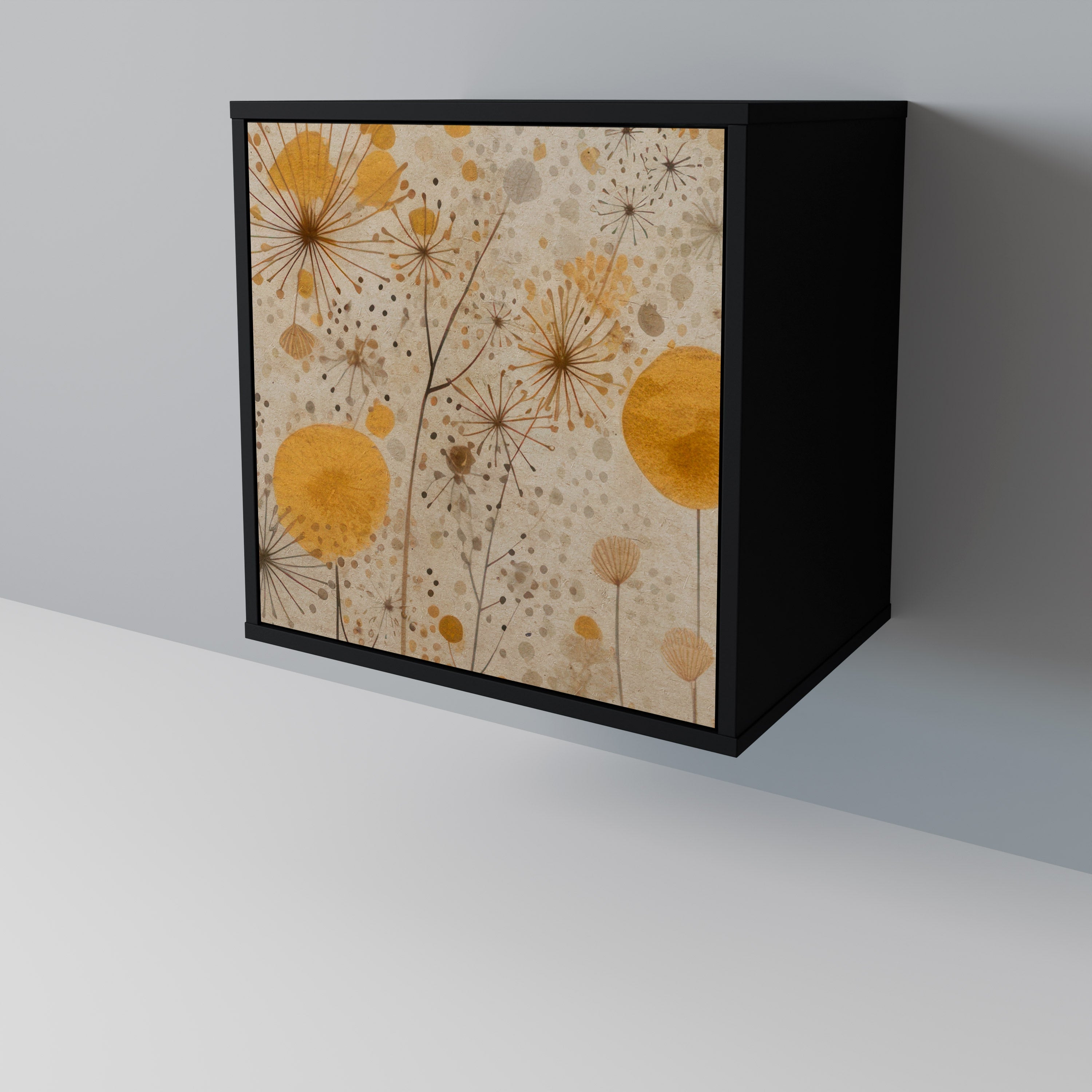 MORNING GLADE Aparador de 1 Porta em Acabamento Preto