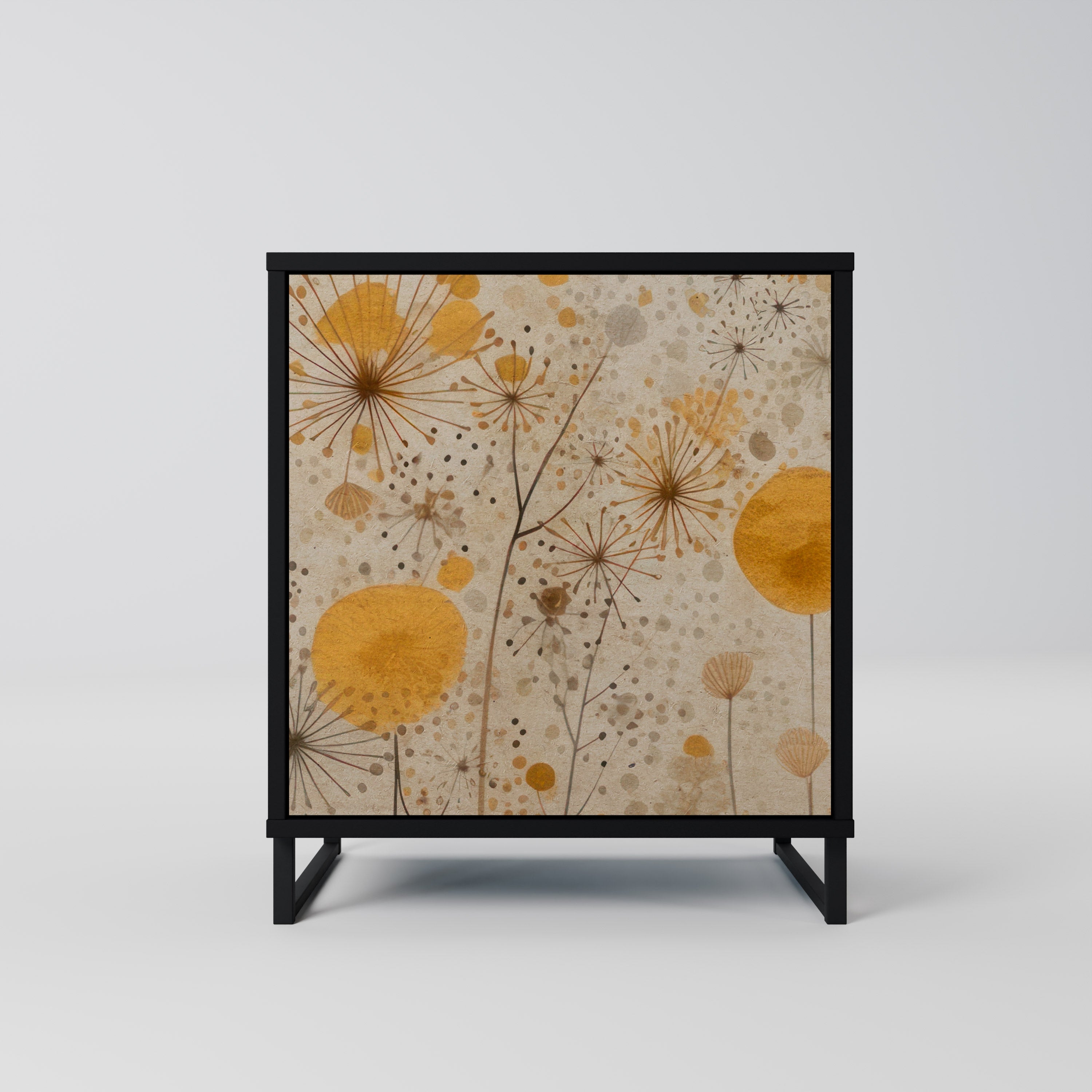 MORNING GLADE Aparador de 1 Porta em Acabamento Preto