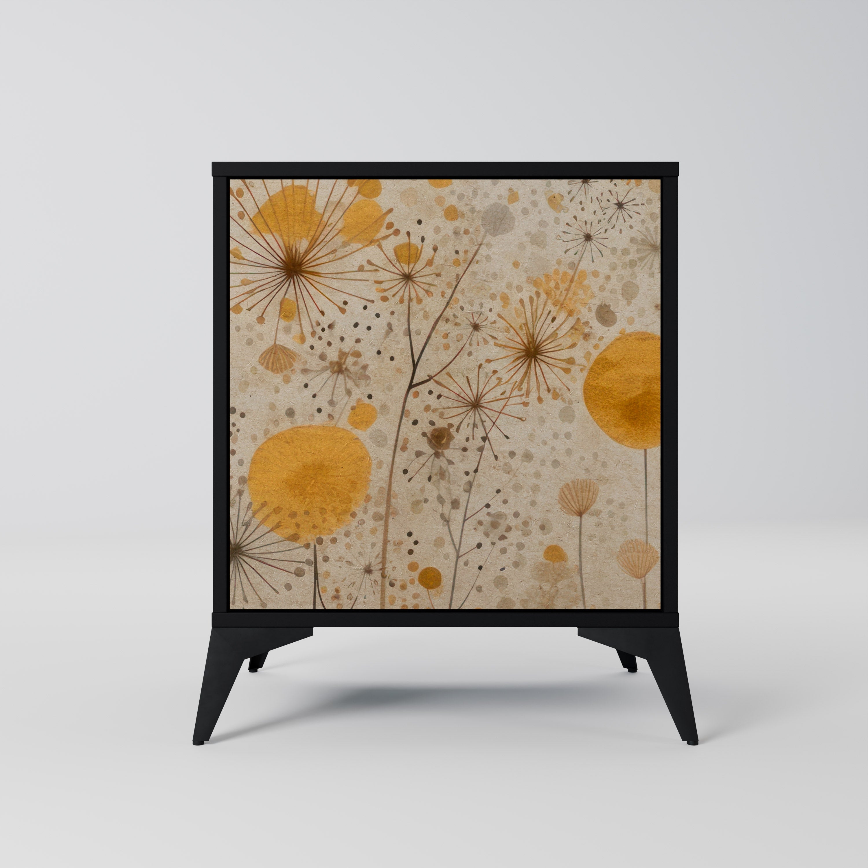 MORNING GLADE Aparador de 1 Porta em Acabamento Preto