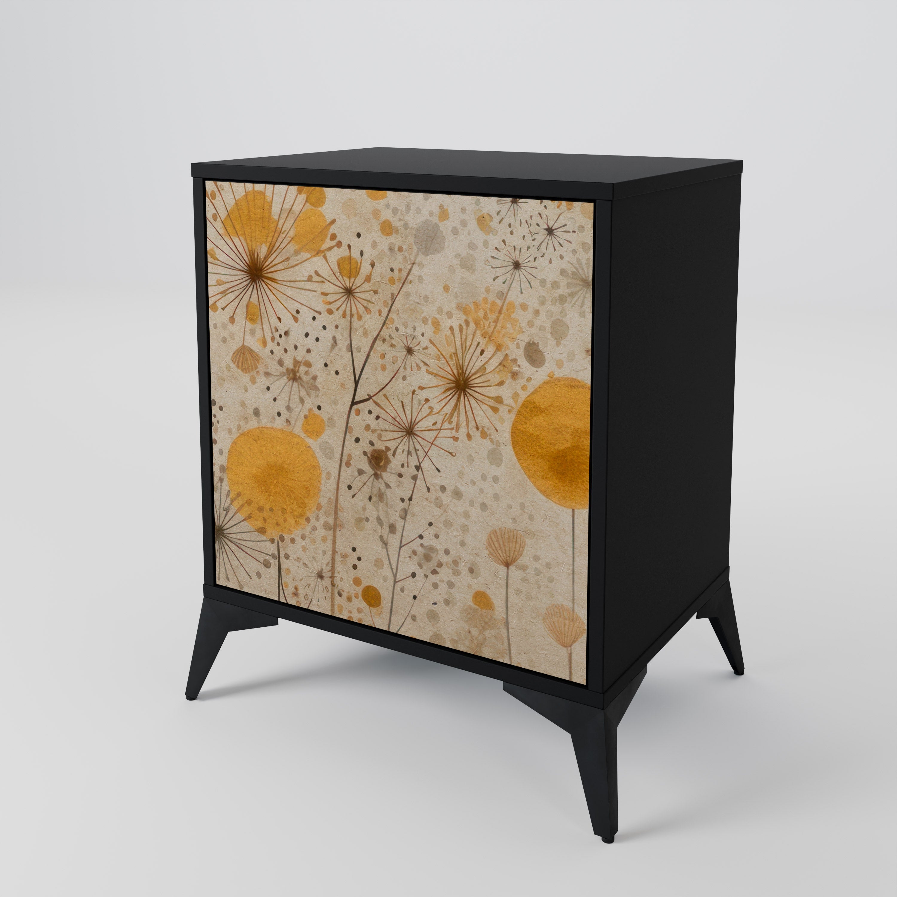 MORNING GLADE Aparador de 1 Porta em Acabamento Preto