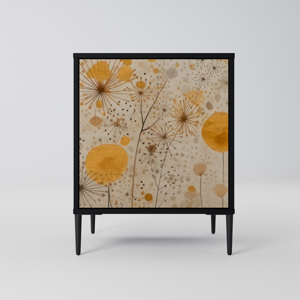 MORNING GLADE Aparador de 1 Porta em Acabamento Preto