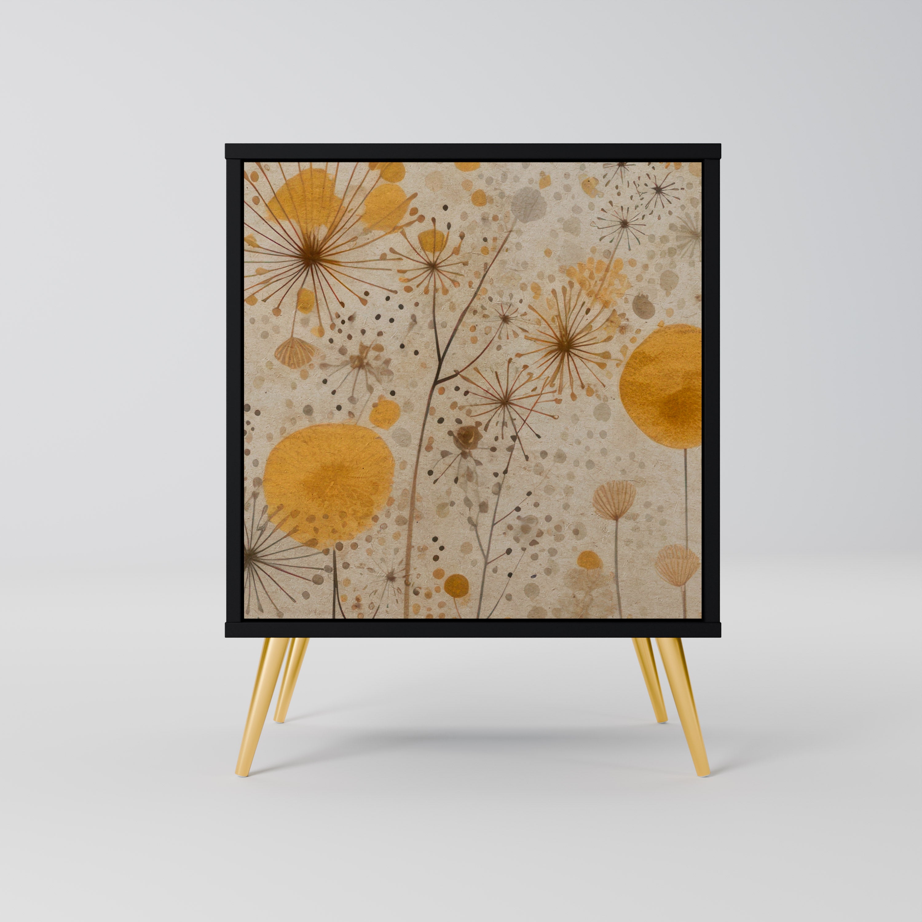 MORNING GLADE Aparador de 1 Porta em Acabamento Preto