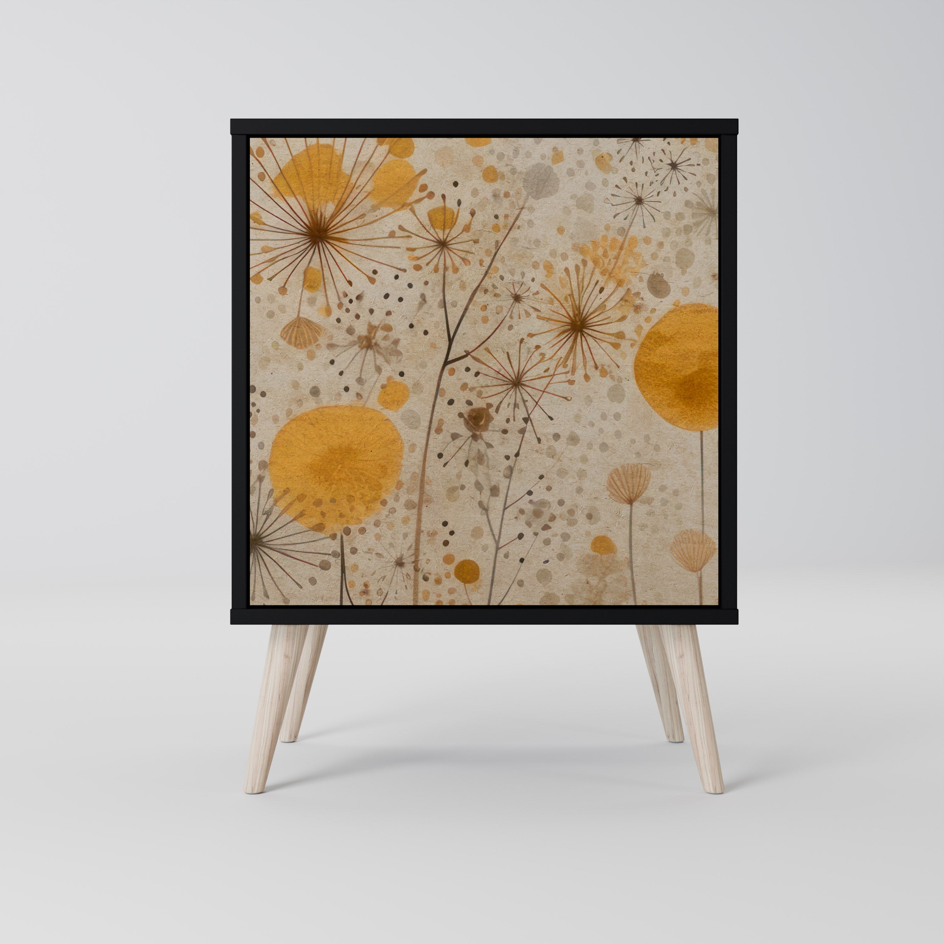 MORNING GLADE Aparador de 1 Porta em Acabamento Preto