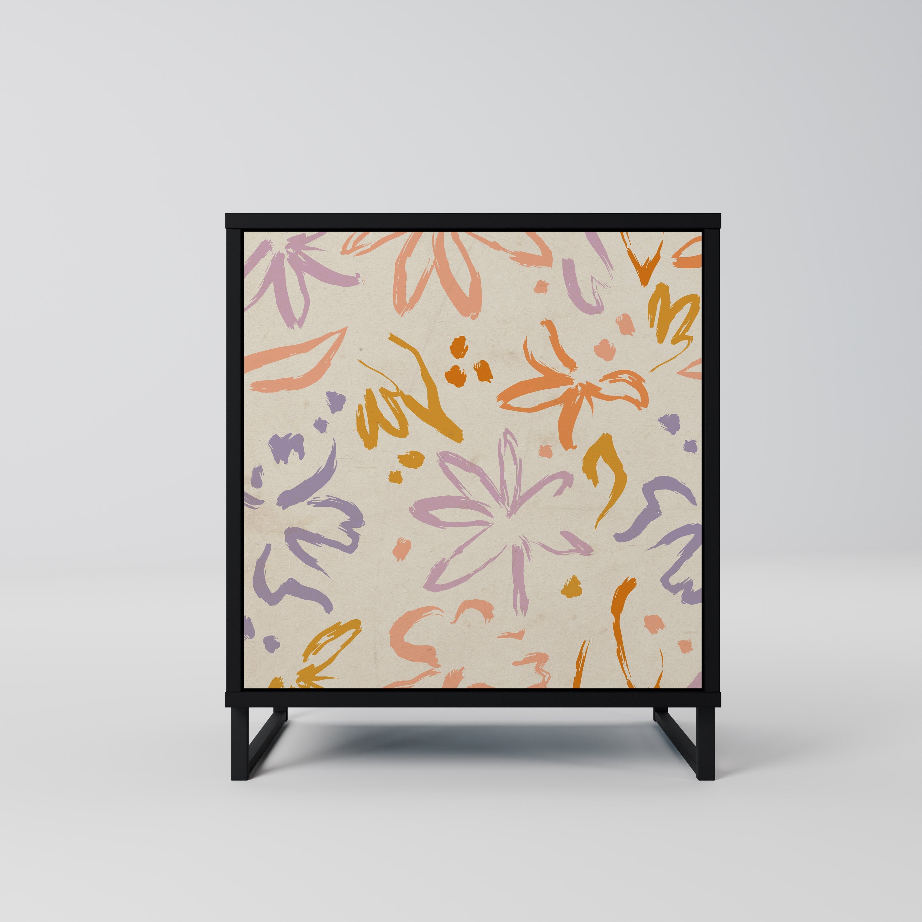 SPRING WHIMSY Aparador de 1 Porta em Acabamento Preto