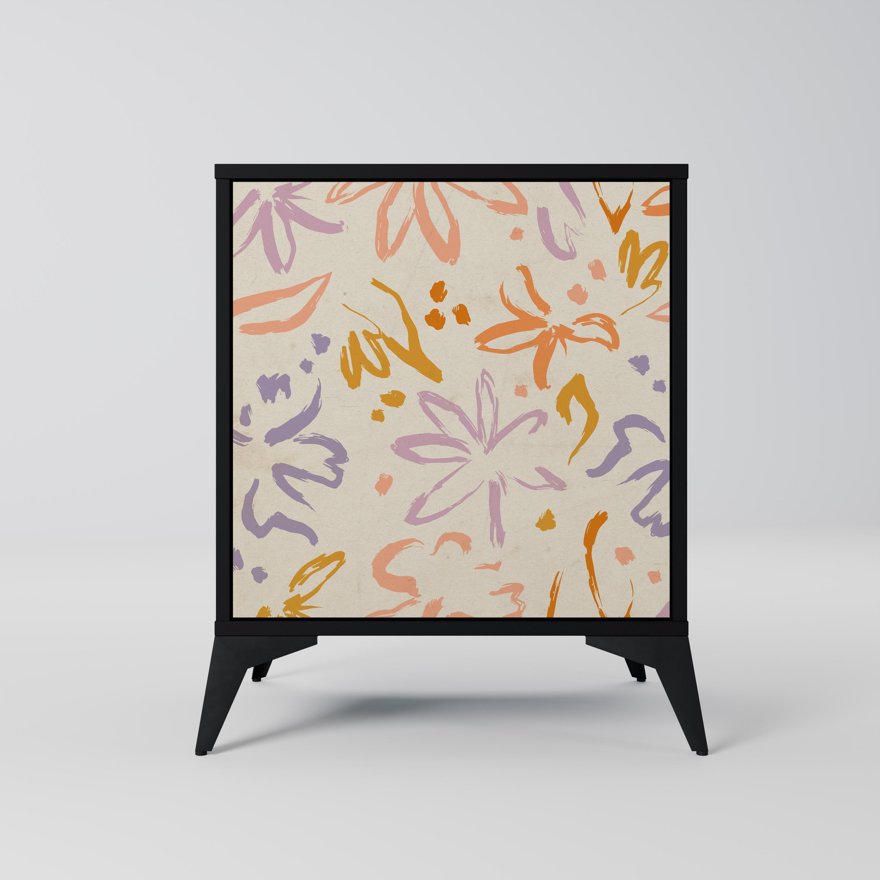 SPRING WHIMSY Aparador de 1 Porta em Acabamento Preto