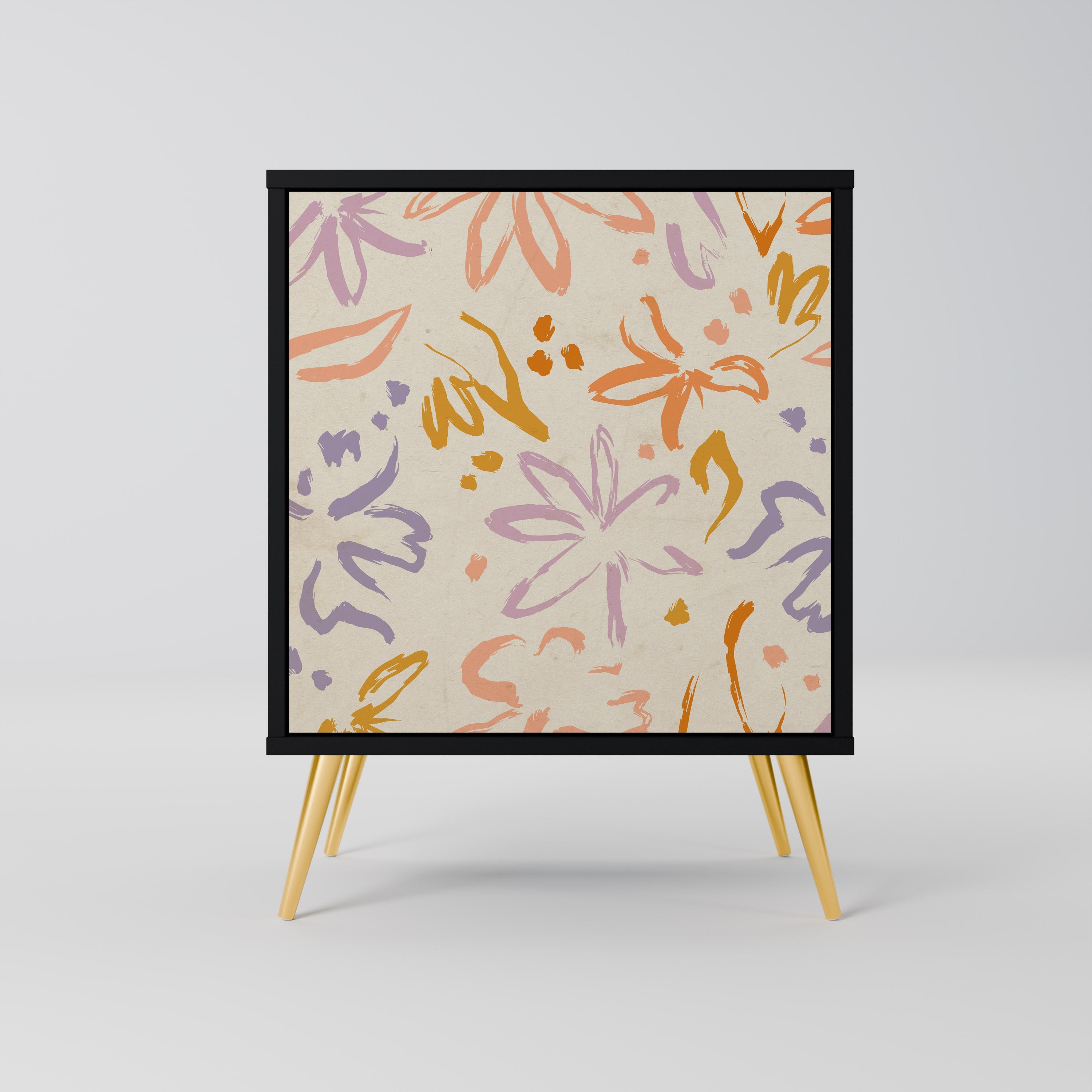 SPRING WHIMSY Aparador de 1 Porta em Acabamento Preto