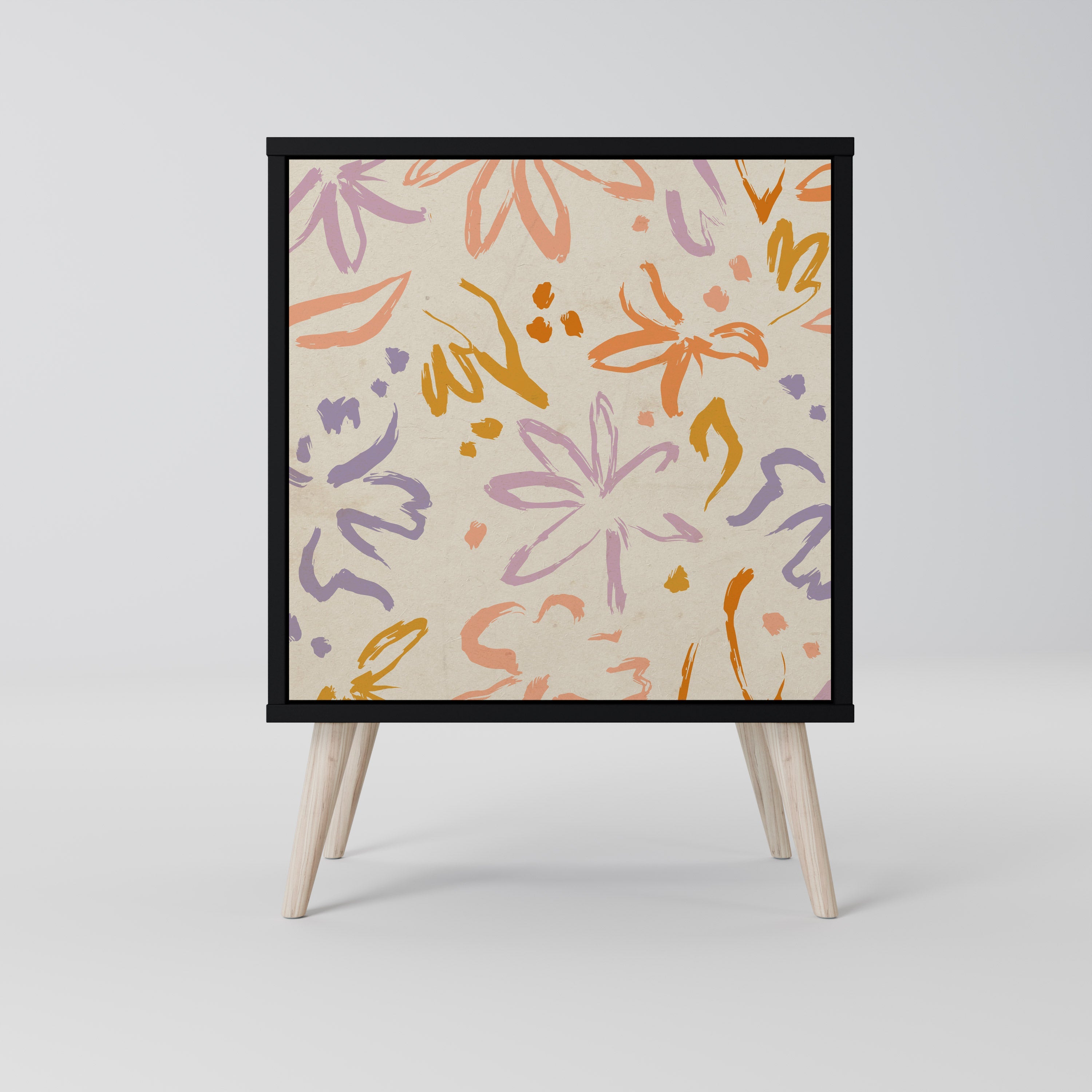 SPRING WHIMSY Aparador de 1 Porta em Acabamento Preto