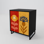 SCANDIC FLOWERET Aparador de 1 Porta em Acabamento Preto