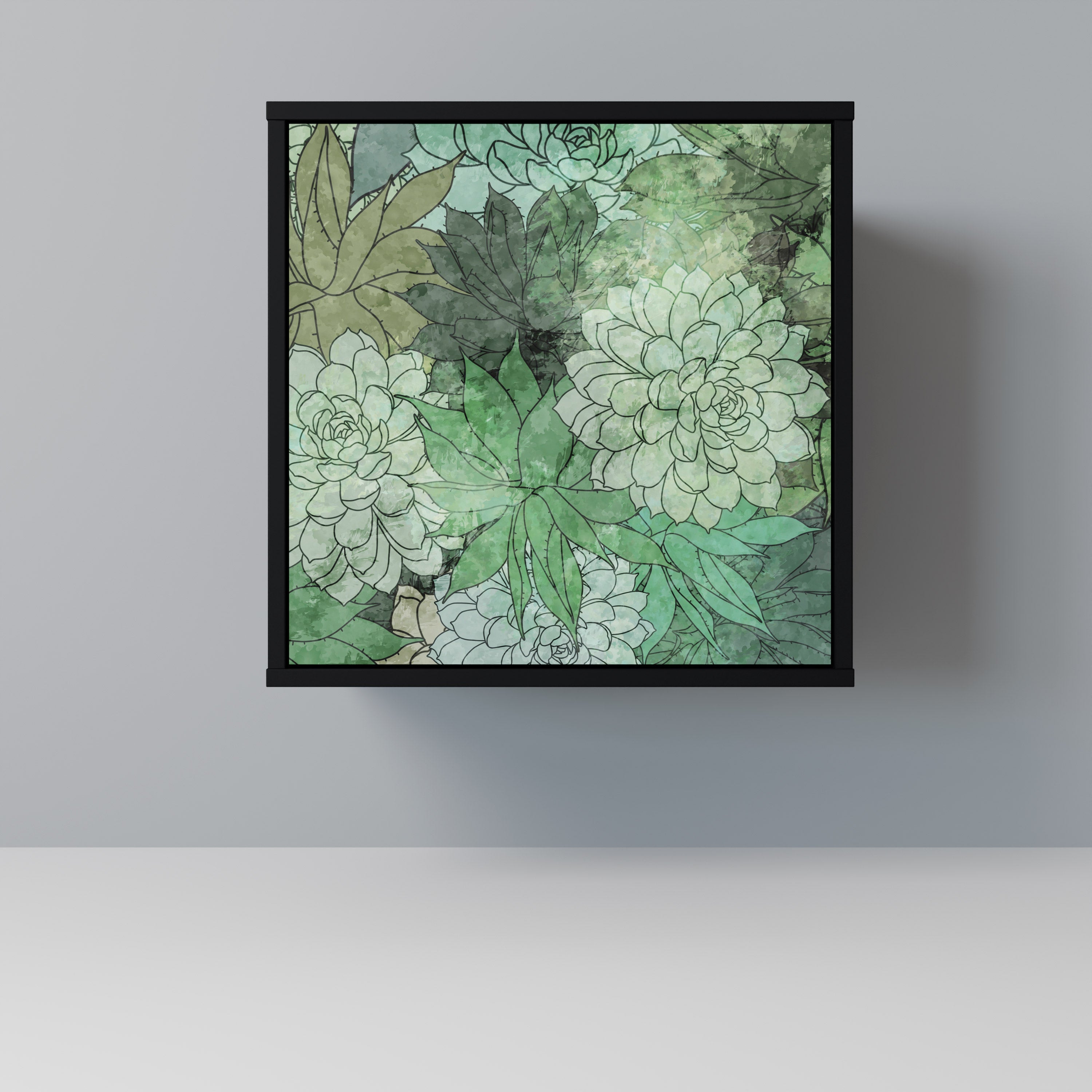 SUCCULENT CLUSTER Aparador de 1 Porta em Acabamento Preto