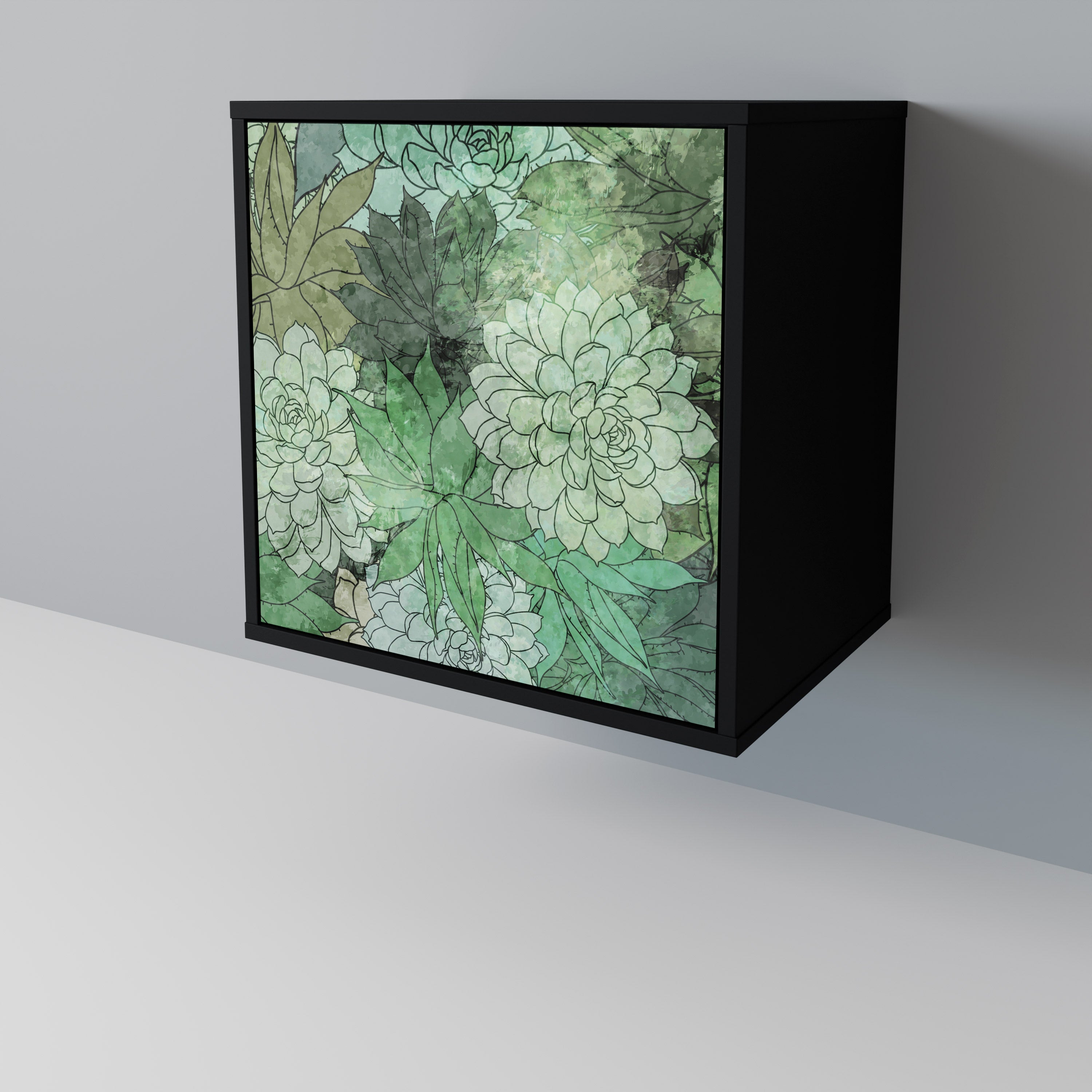 SUCCULENT CLUSTER Aparador de 1 Porta em Acabamento Preto