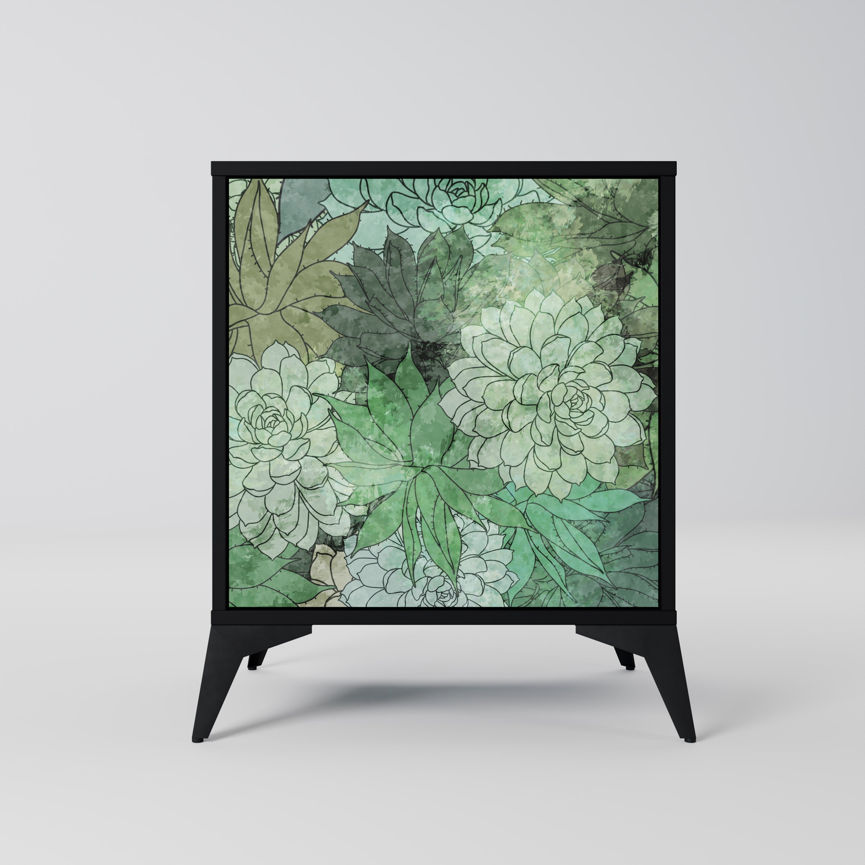 SUCCULENT CLUSTER Aparador de 1 Porta em Acabamento Preto