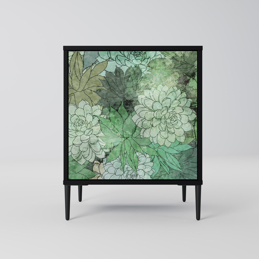 SUCCULENT CLUSTER Aparador de 1 Porta em Acabamento Preto