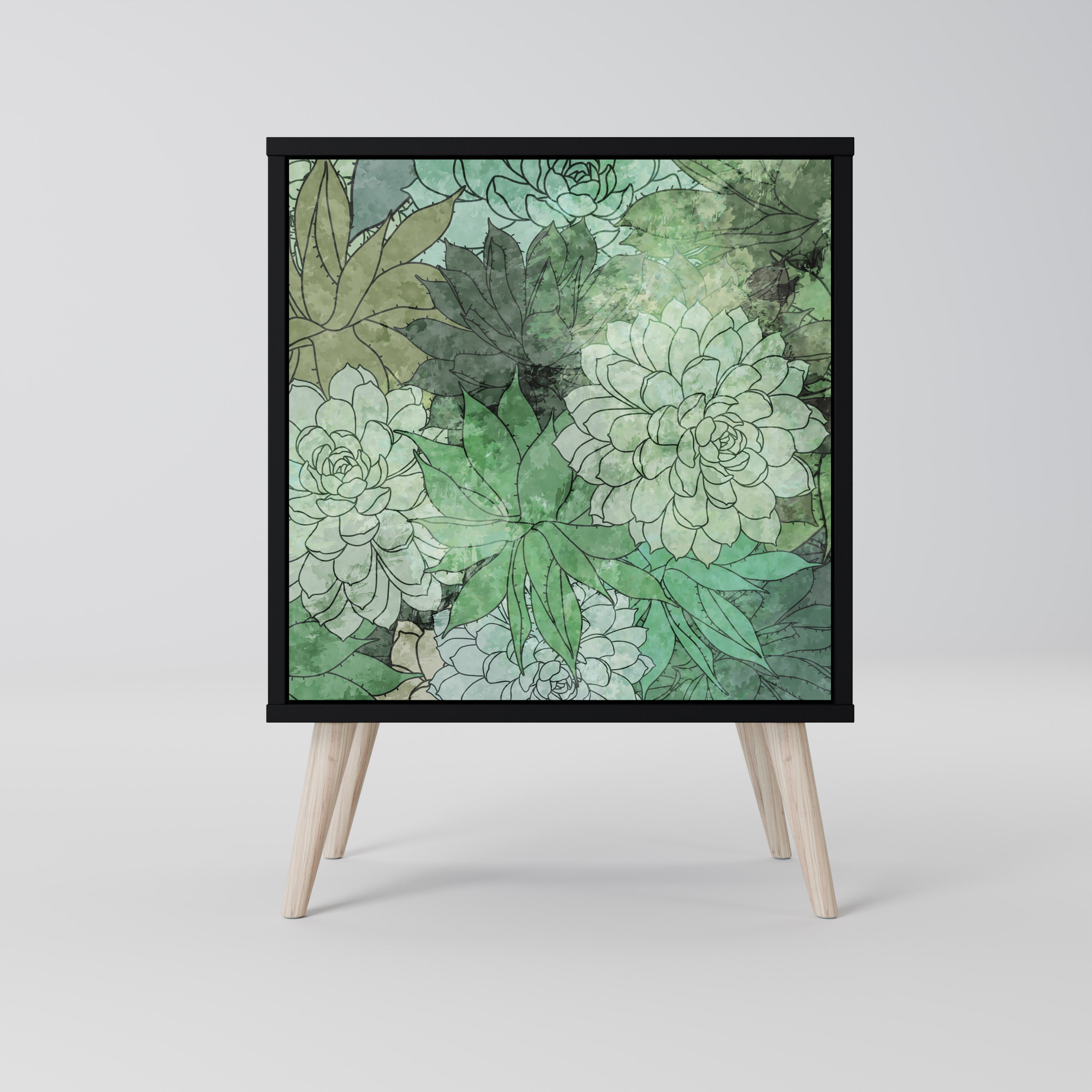 SUCCULENT CLUSTER Aparador de 1 Porta em Acabamento Preto