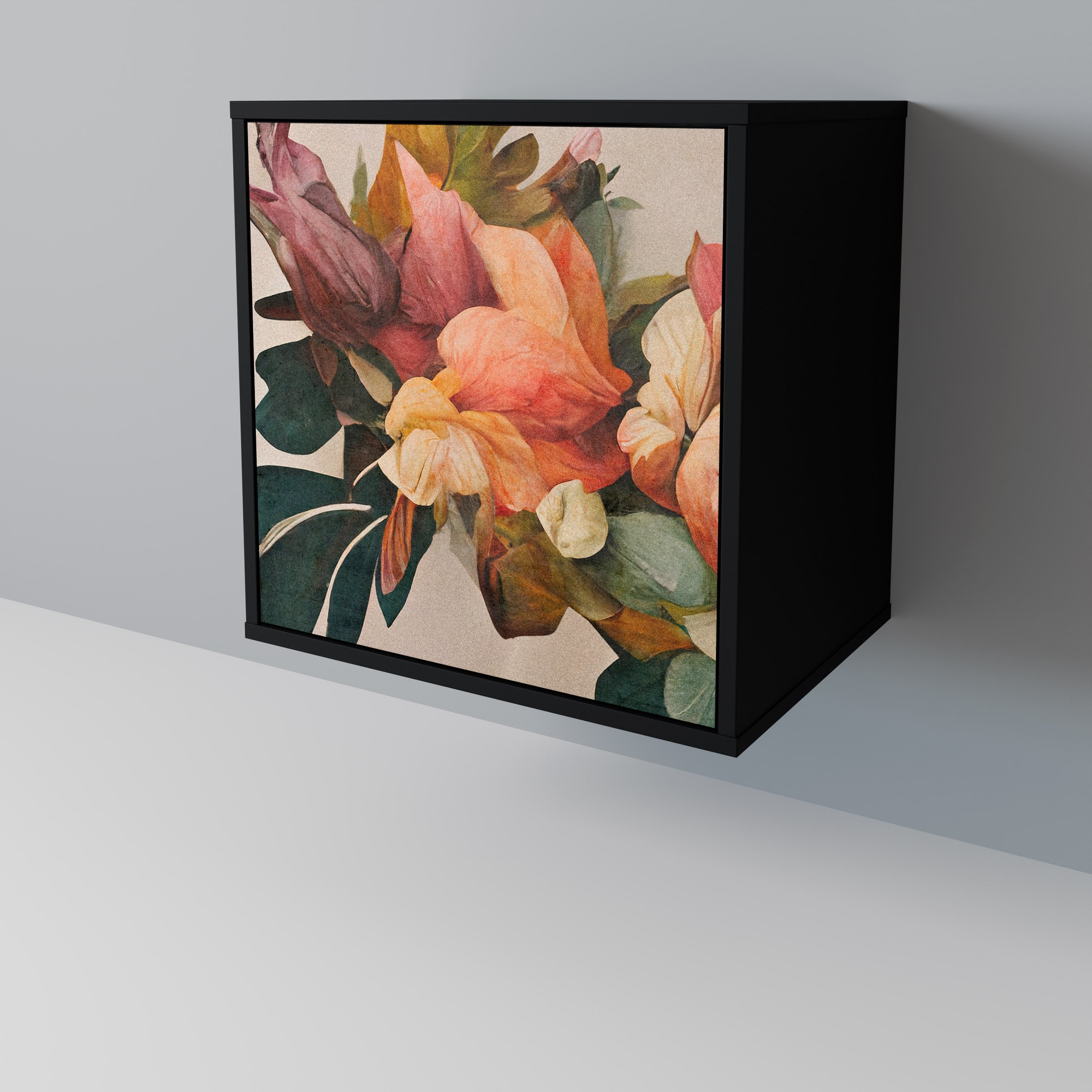 STYLISH BEAUTY Aparador de 1 Porta em Acabamento Preto