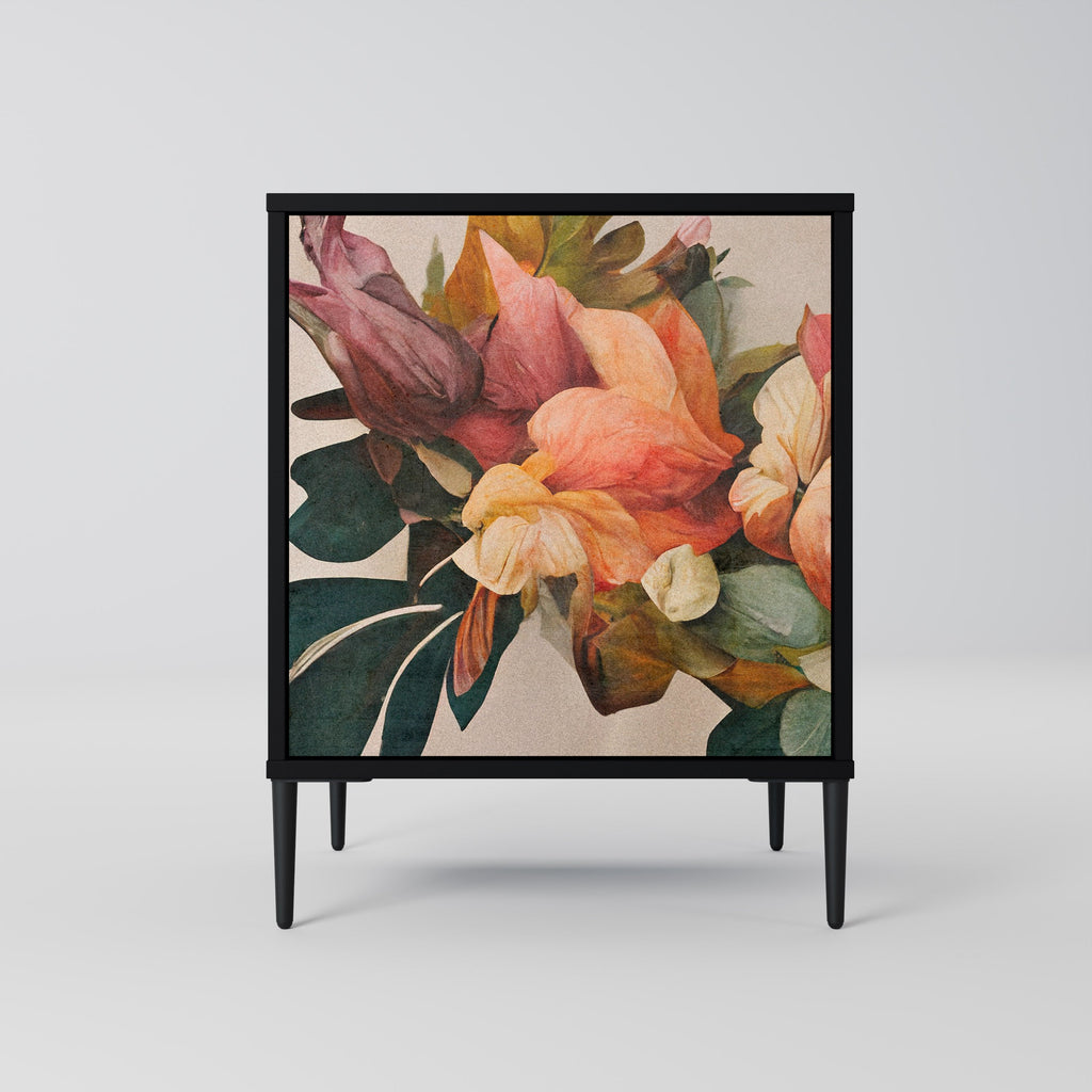 STYLISH BEAUTY Aparador de 1 Porta em Acabamento Preto