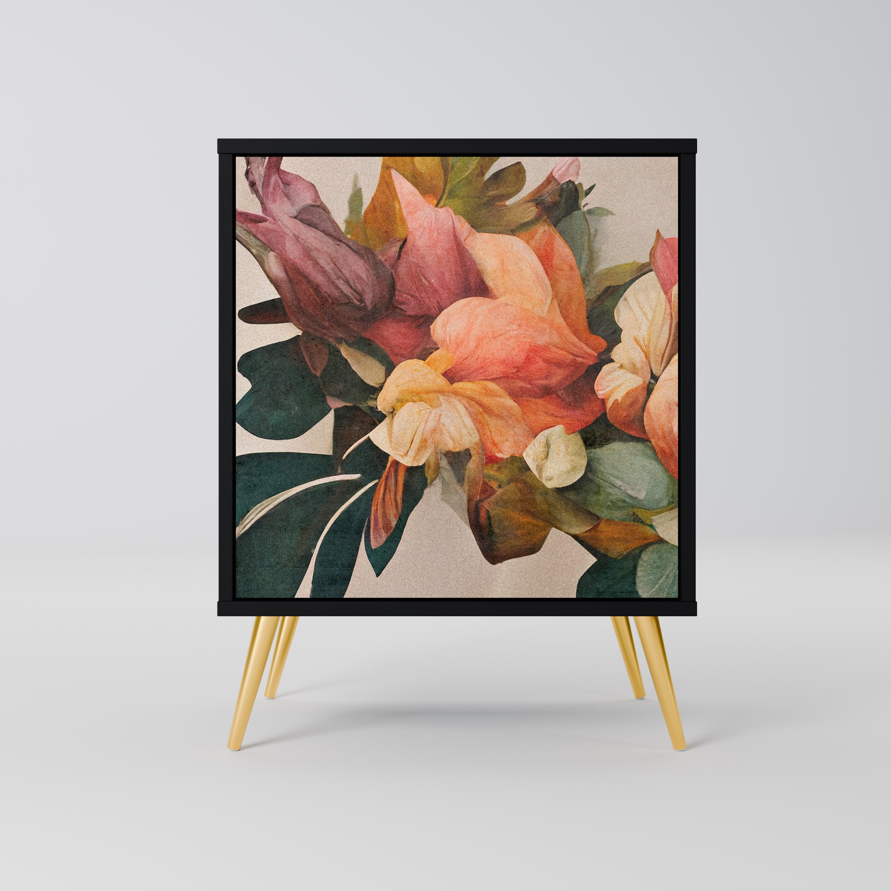 STYLISH BEAUTY Aparador de 1 Porta em Acabamento Preto